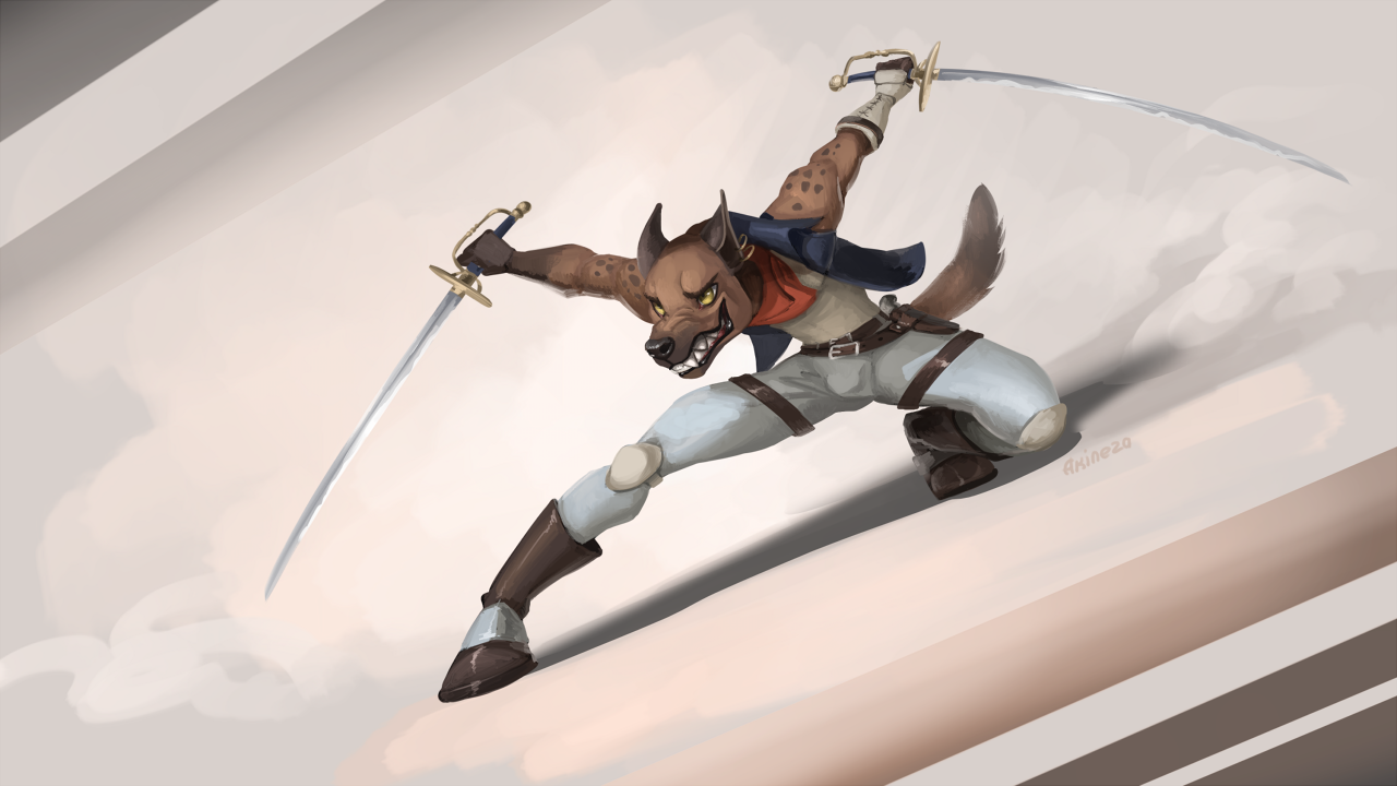 Fight! - Furry, Furry art, Furry hyena, Akineza