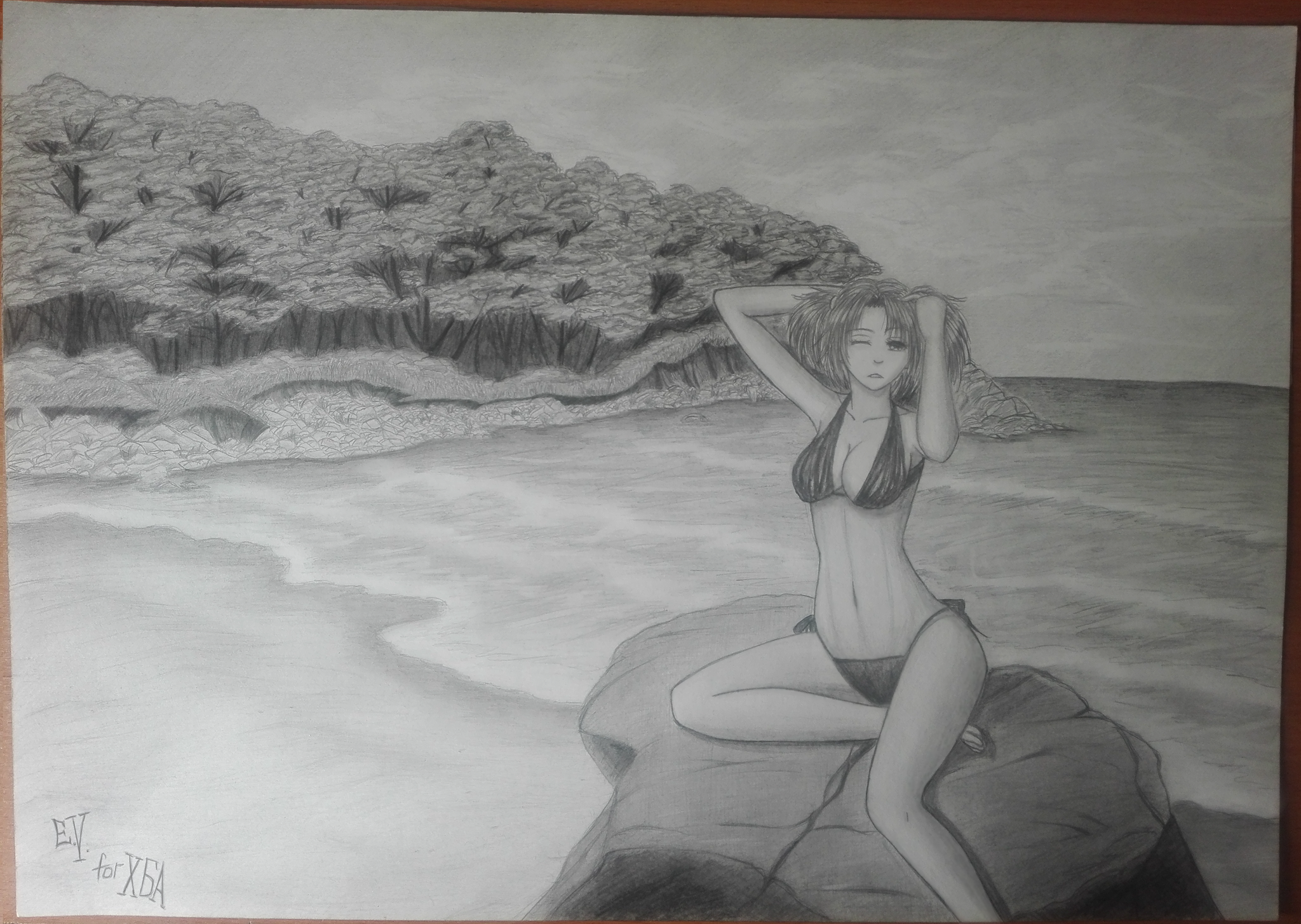 The art was drawn for the contest :333 - My, Endless summer, Anime, Not anime, Art, Alisa Dvachevskaya