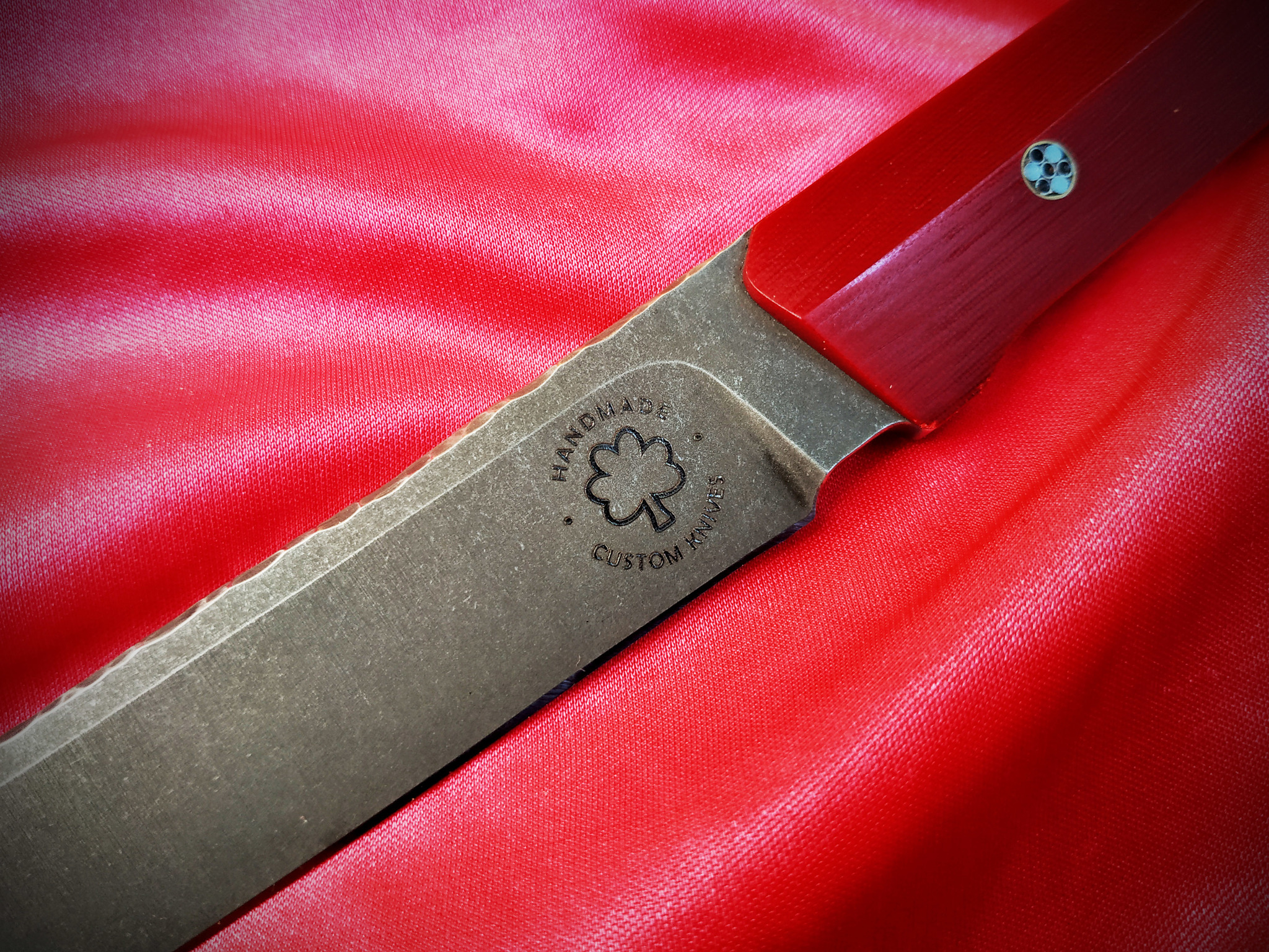 Knife «Red Dragon» - My, Handmade, EDC, Knife, Fixed, Tanto, Sheath, Longpost, Needlework without process