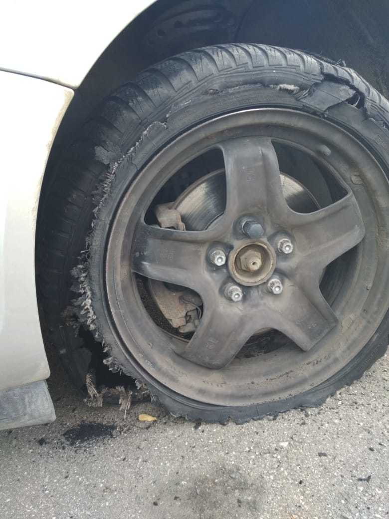 Change tires on time - My, Auto, Tires, Road accident, Road safety, The photo