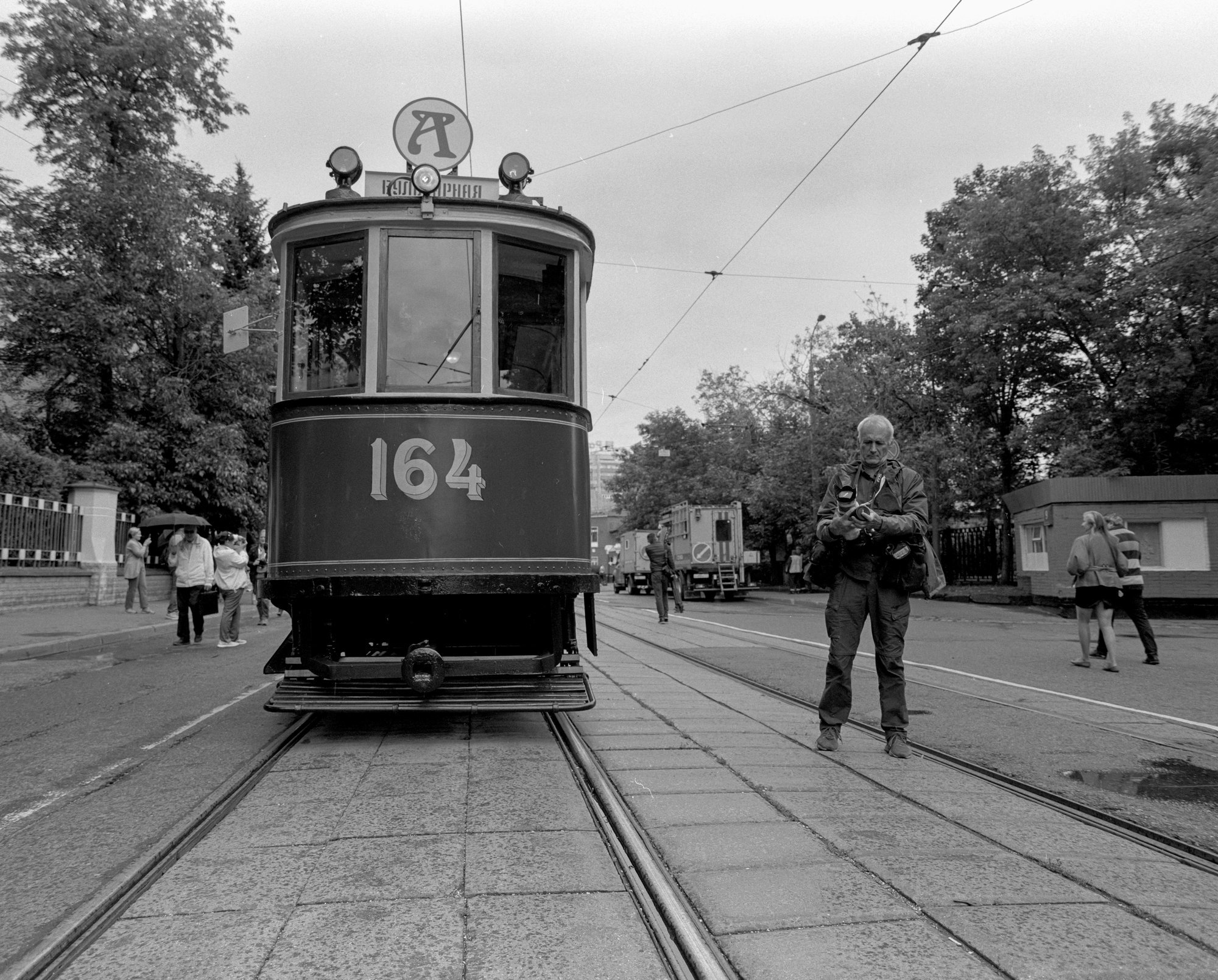 Second parade of trams - My, The photo, Pentax 67, Black and white photo, Medium format, Longpost