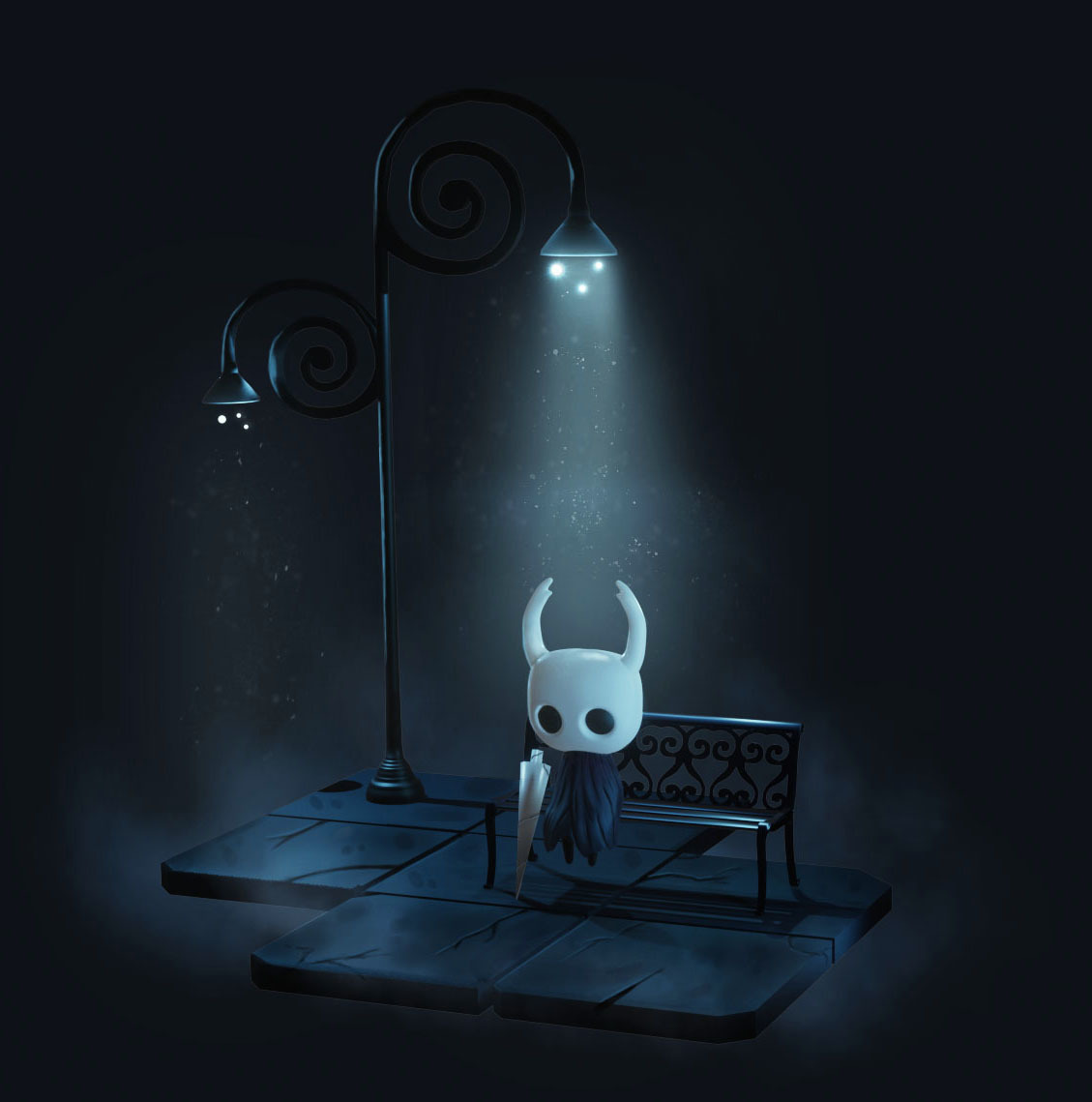 Hollow knight - Моё, Hollow Knight, Фан-Арт, Игры, Творчество, Арт, Blender, 3D