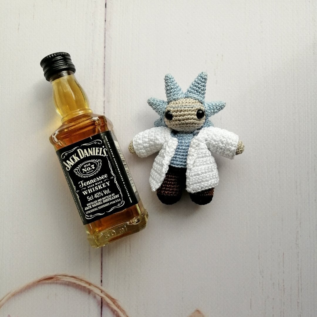 One of the most friday characters) - My, Amigurumi, Rick and Morty, Rick Sanchez, Crochet, Needlework without process, Longpost