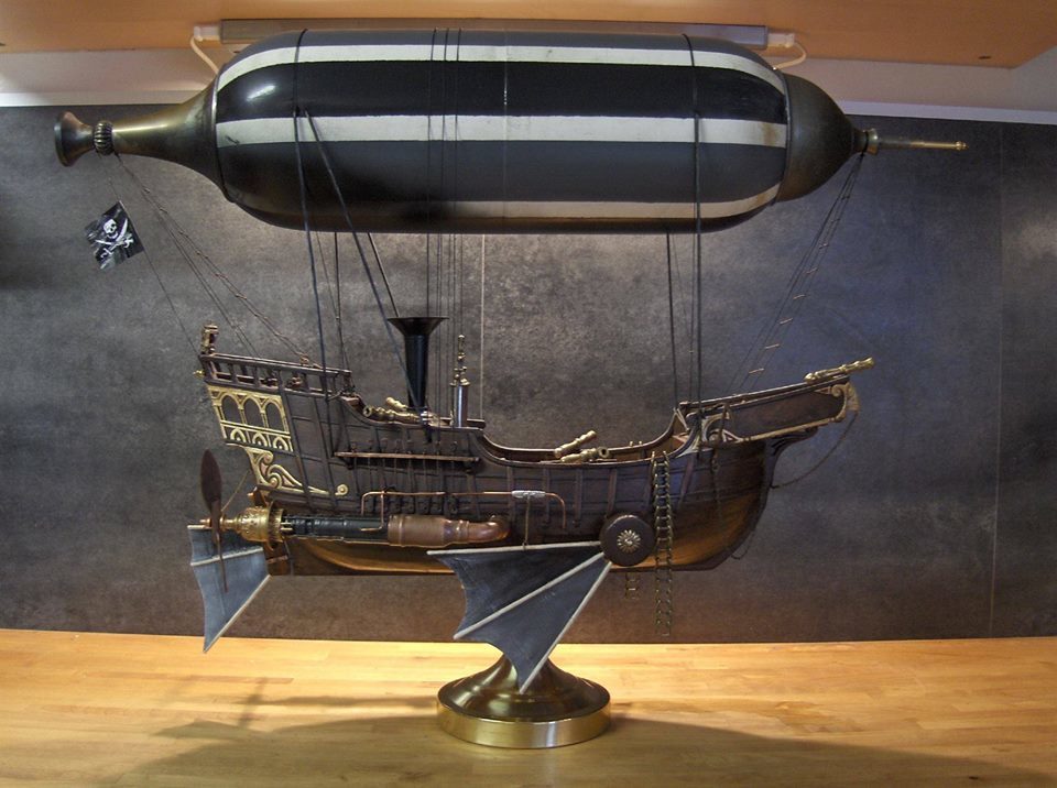 Airship. - Airship, Steampunk, Pirates, Creation, Fantasy, Longpost