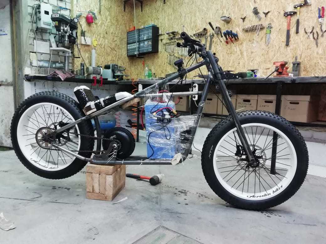 Bobber bike on electrodoping) - My, Electric bike, Kazan, Aeroslon, Custom, , Electric car, Video, Longpost, Customization