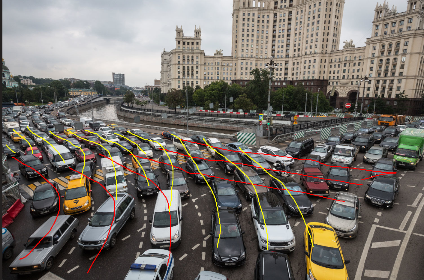 Why traffic jams in Moscow - My, Traffic jams, Moscow, Non-rubber