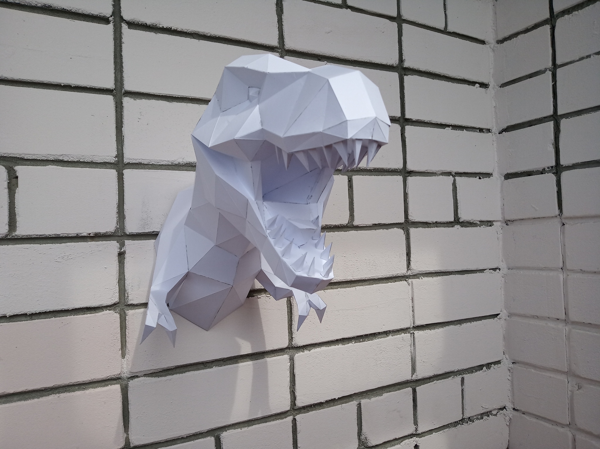 Tirex papercraft - My, Tyrannosaurus, Papercraft, With your own hands, Needlework, Longpost