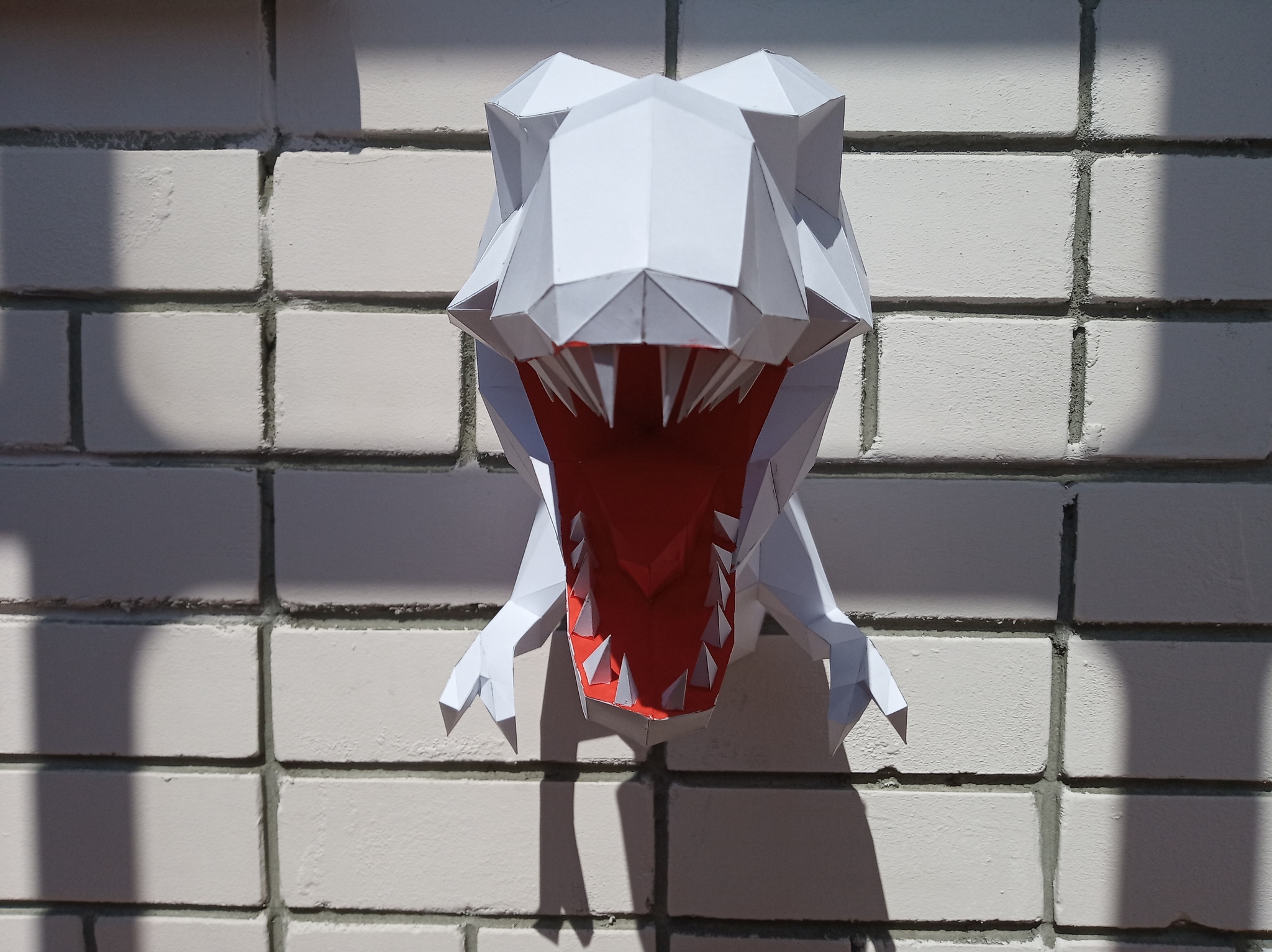 Tirex papercraft - My, Tyrannosaurus, Papercraft, With your own hands, Needlework, Longpost