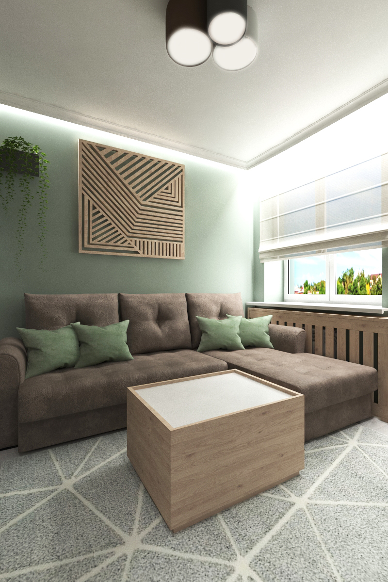 Design of a one-room apartment 44.3 m2 - My, Interior Design, Designer, Longpost, cat, Material