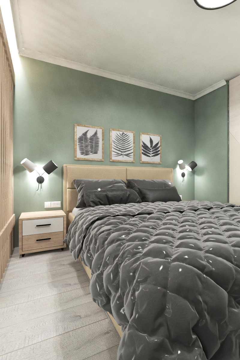 Design of a one-room apartment 44.3 m2 - My, Interior Design, Designer, Longpost, cat, Material