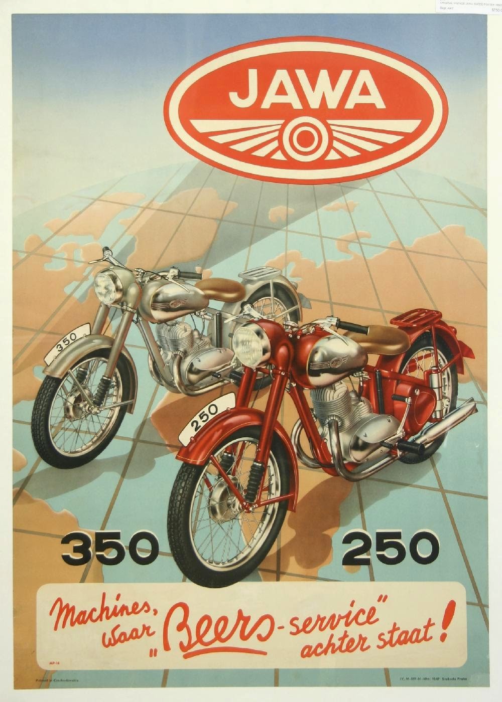 Motorcycles Java, old advertising posters - Czechoslovakia, Java, Motorcycles, Advertising, Longpost, Moto