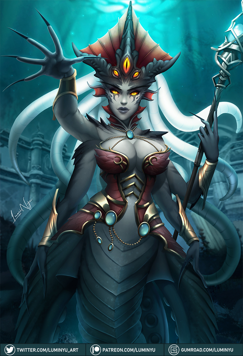Queen Azshara - NSFW, Luminyu, Azshara, World of warcraft, Games, Art, Longpost