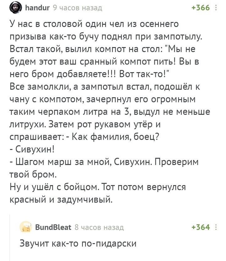 Бундблет дело говорит - Комментарии на Пикабу, Армия, Скриншот