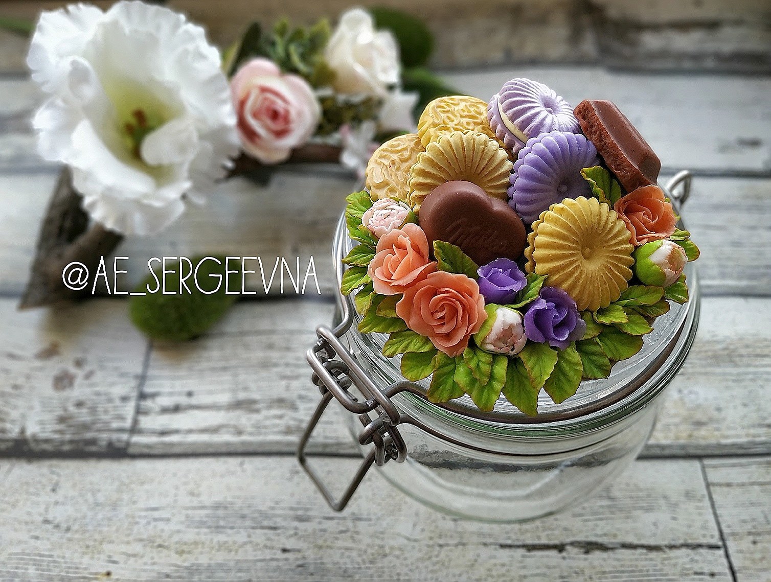 Just for beauty, decorative storage jars with polymer clay decor. How are you? - My, Ice cream, Polymer clay, Candy, , Decorative arts, Decoration, Longpost