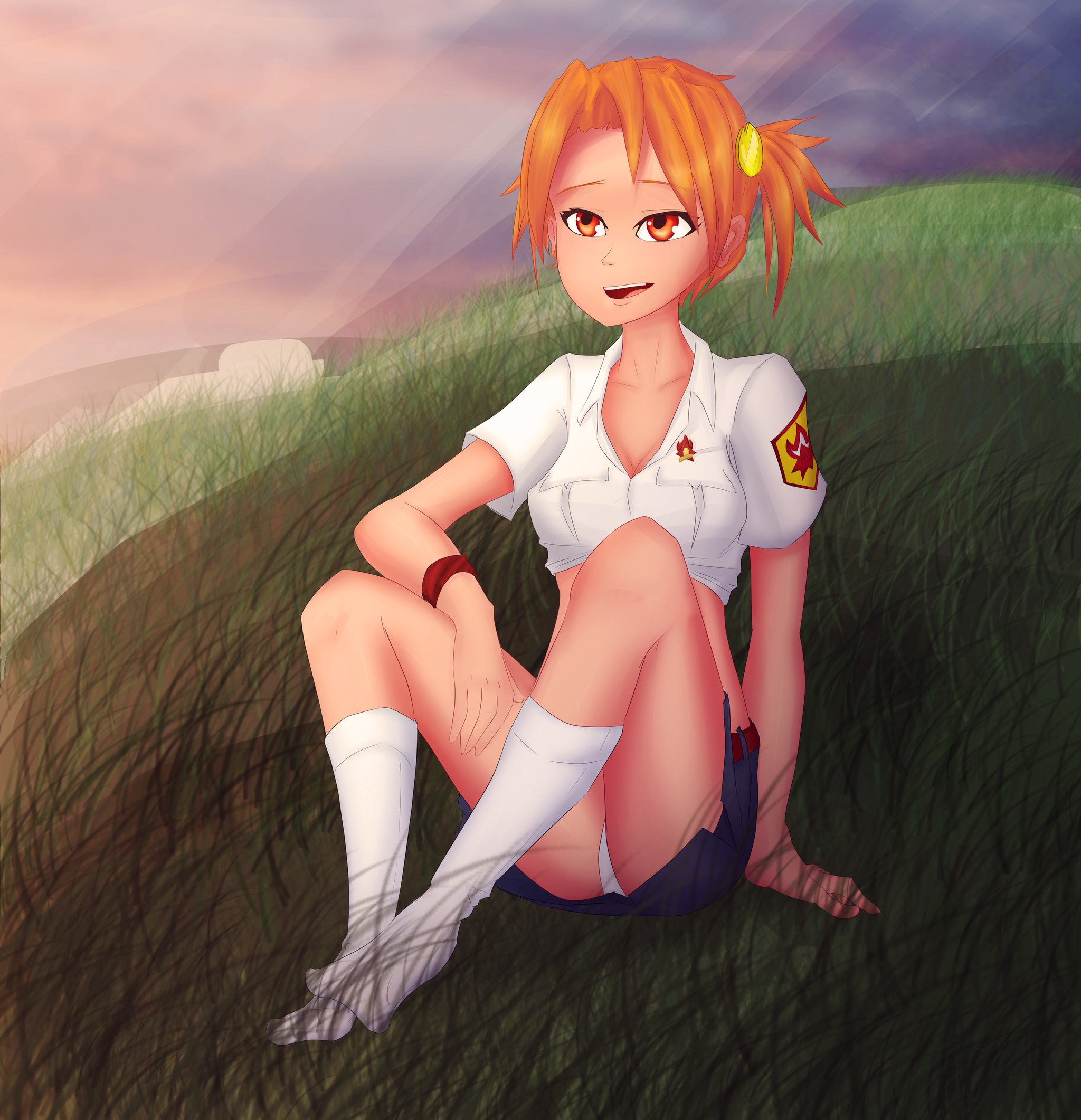 Contemplation of Eternity - My, Endless summer, Visual novel, Alisa Dvachevskaya, Sunset