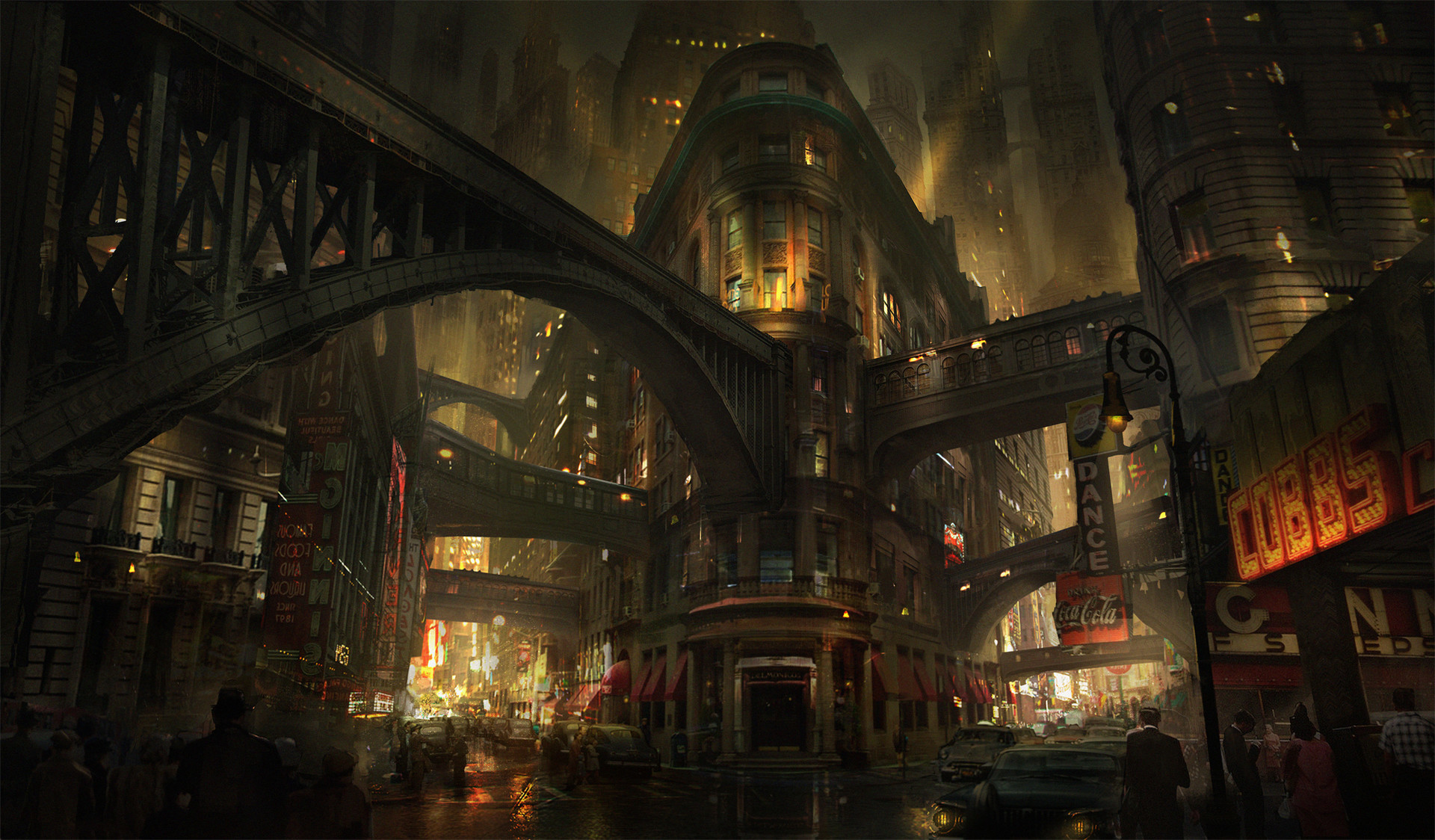 Dieselpunk by Eddie Mendoza - Дизельпанк, Арт, Концепт-Арт, Длиннопост, Matte Painting, Eddie Mendoza