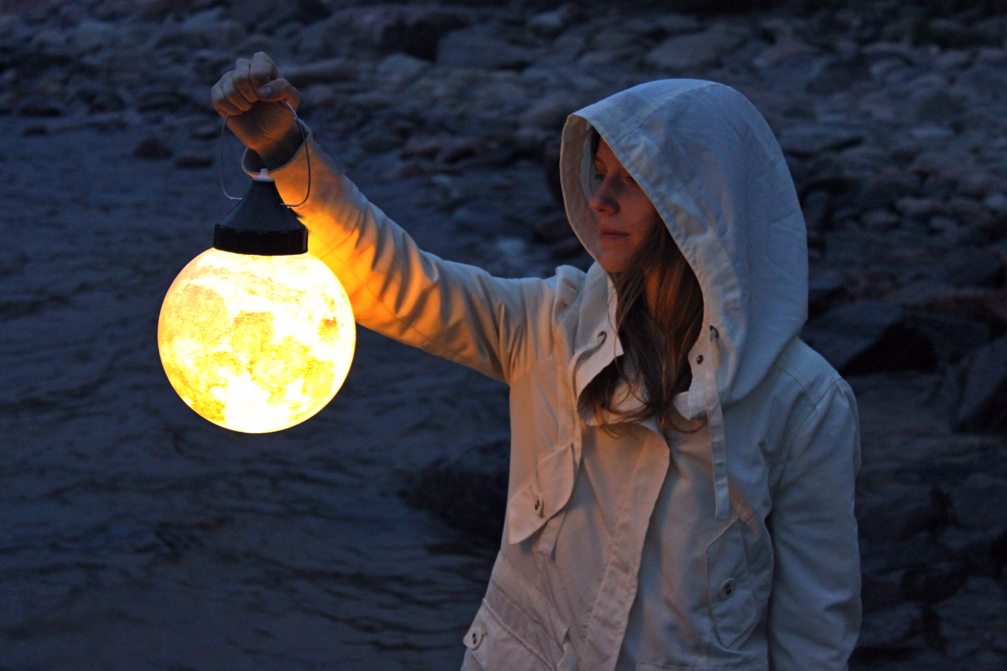 Coast. Night. The moon is a lantern. (Wireless moon own production) - My, Needlework without process, moon, Lamp, , Longpost