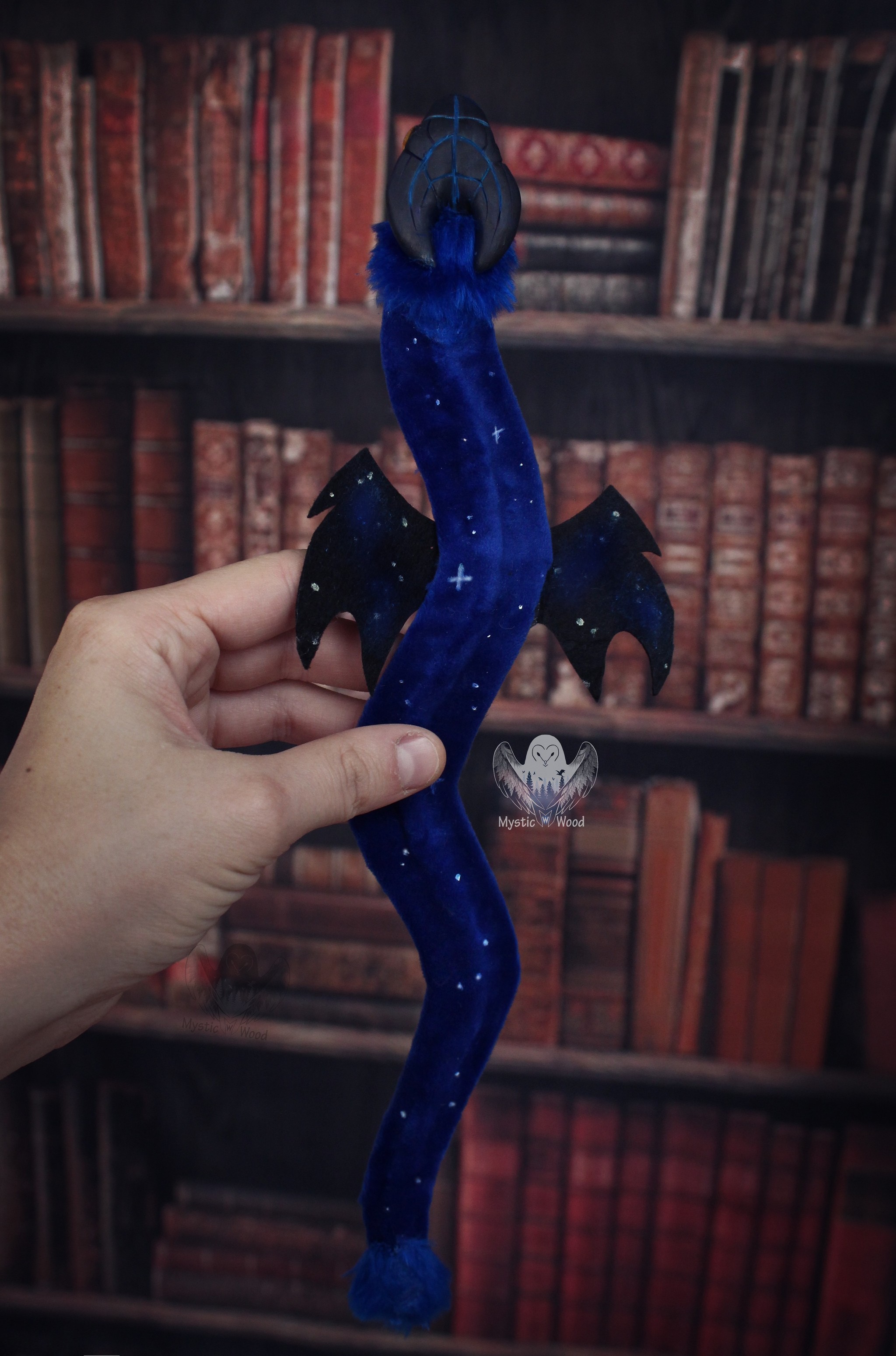 Book dragon Siniel(Bracelet/bookmark) - My, The Dragon, Books, Handmade, Needlework without process, Polymer clay, Longpost