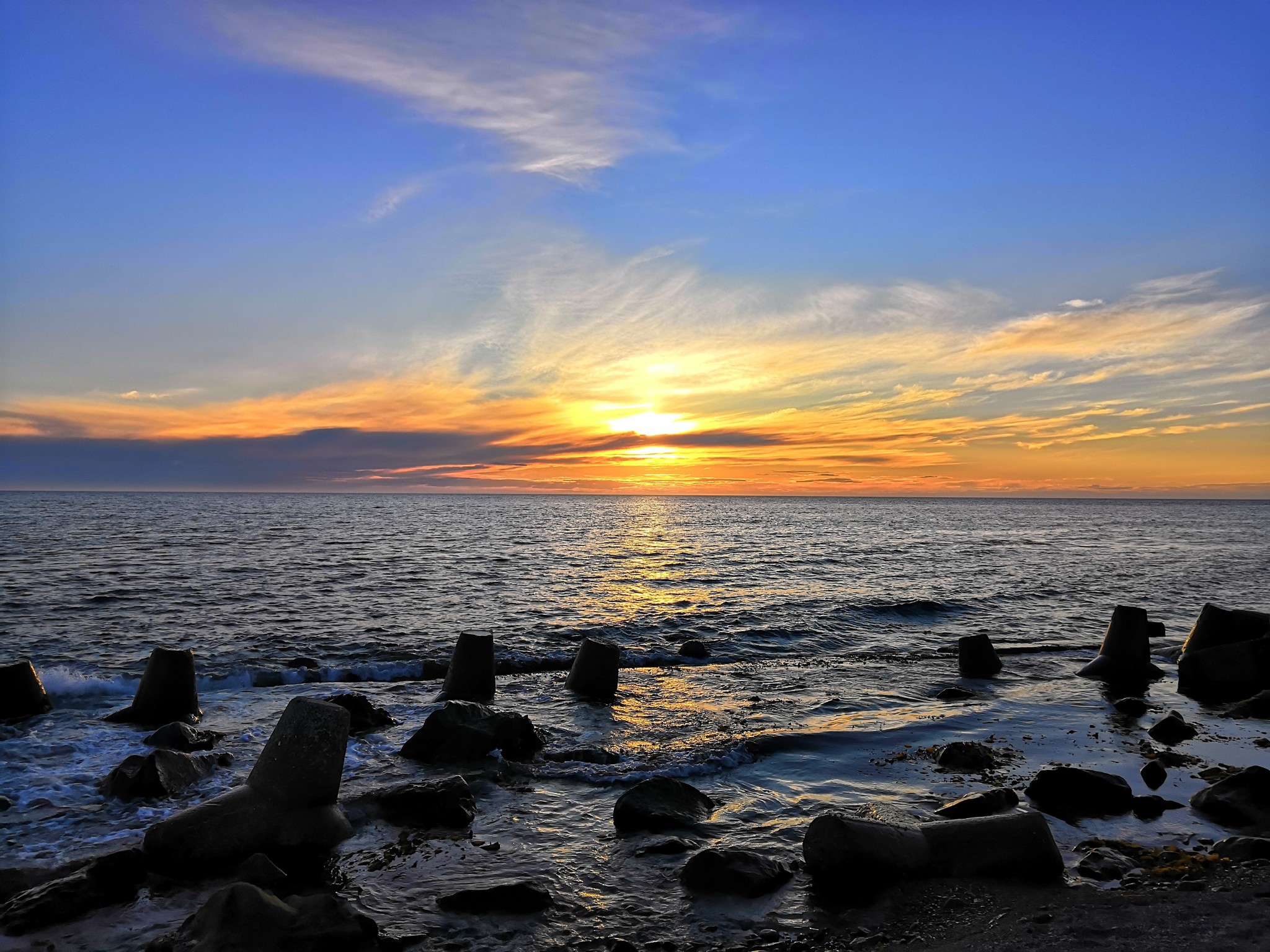 Evening sea. - My, The photo, Sea, Sea of ??Okhotsk, Sakhalin, Kholmsk, Sunset, Nature