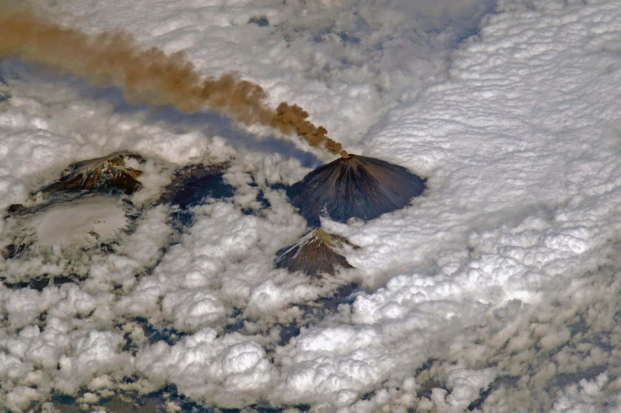 Volcanic eruptions (photos from space) - Volcano, Eruption, The photo, Aesthetics, Nature, Longpost, Eruption