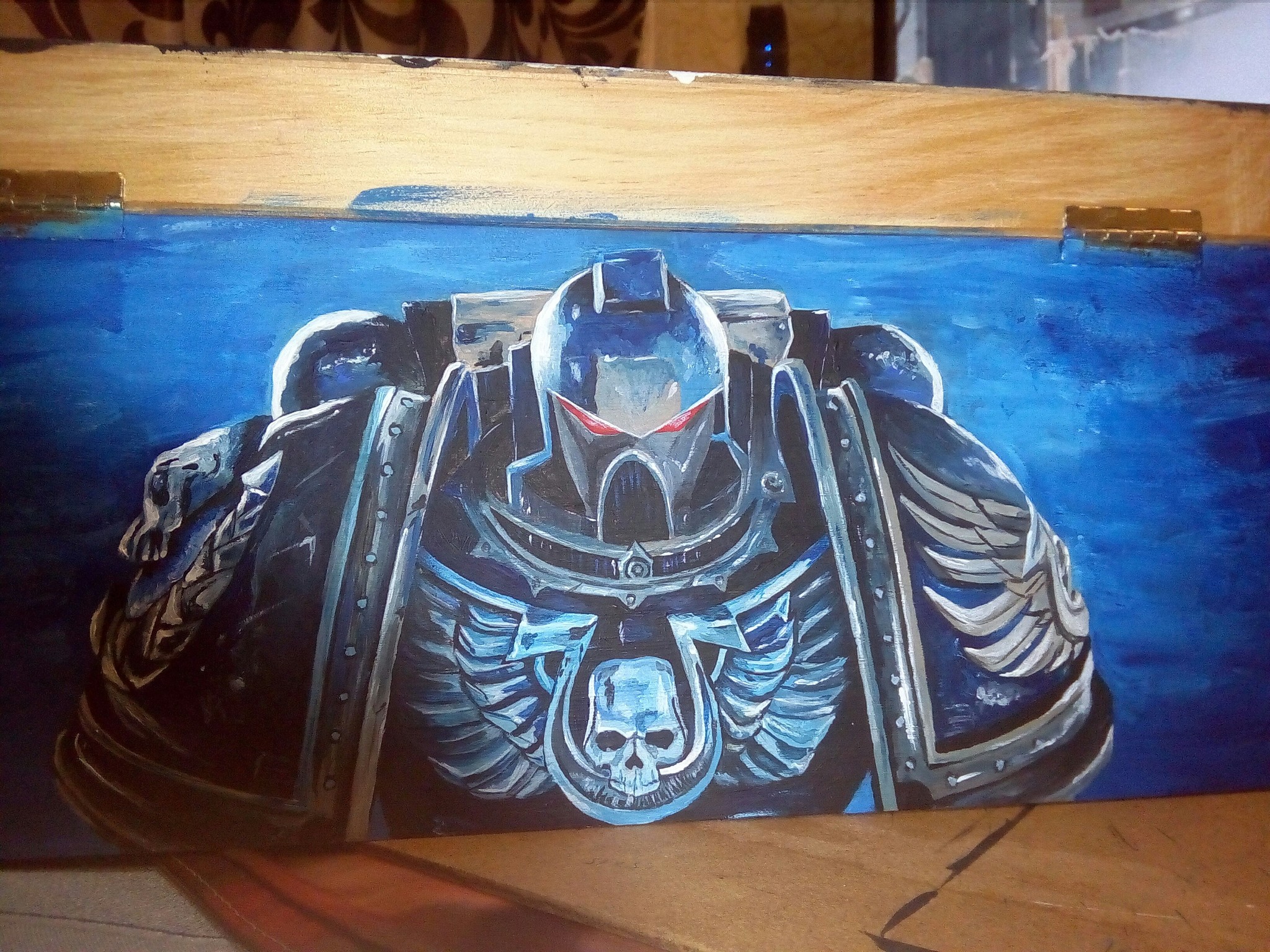 The box is half a year long. (Warhammer). - My, Warhammer 40k, Casket, Creation, Acrylic, To tears, Space Marine, Dreadnought, Longpost