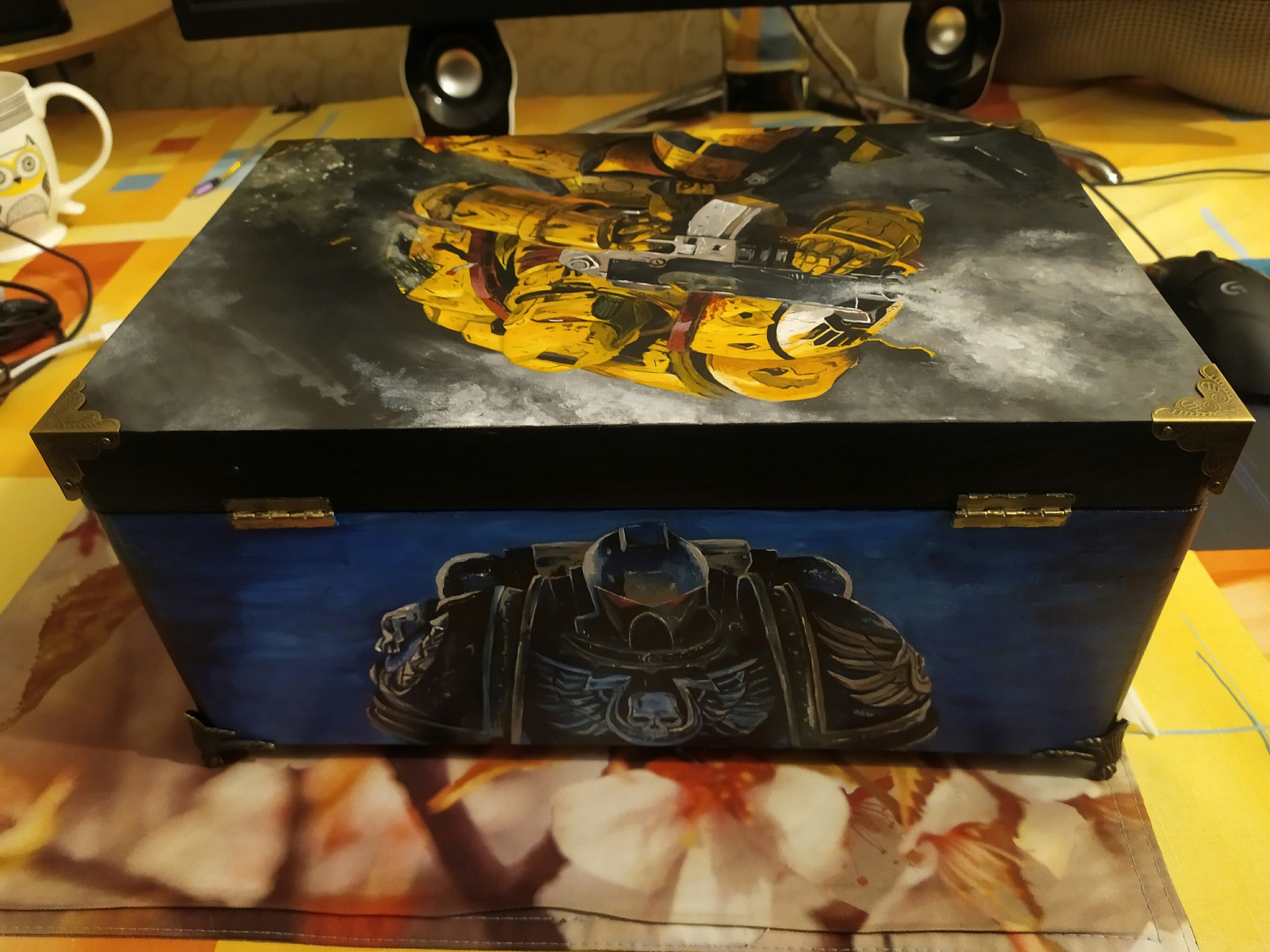 The box is half a year long. (Warhammer). - My, Warhammer 40k, Casket, Creation, Acrylic, To tears, Space Marine, Dreadnought, Longpost