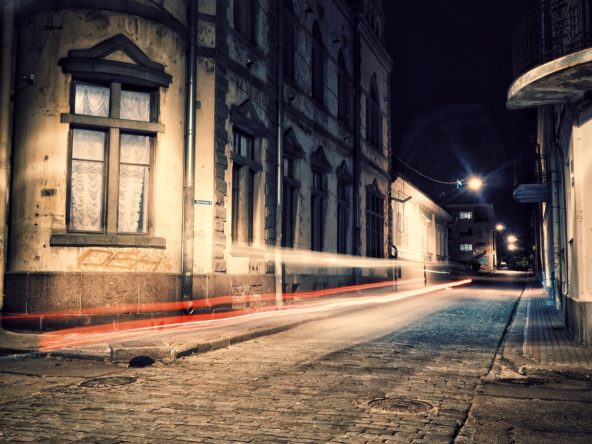 Night streets of Vyborg - My, The photo, Vyborg, Town, Night city, Olympus, Travel across Russia, Longpost