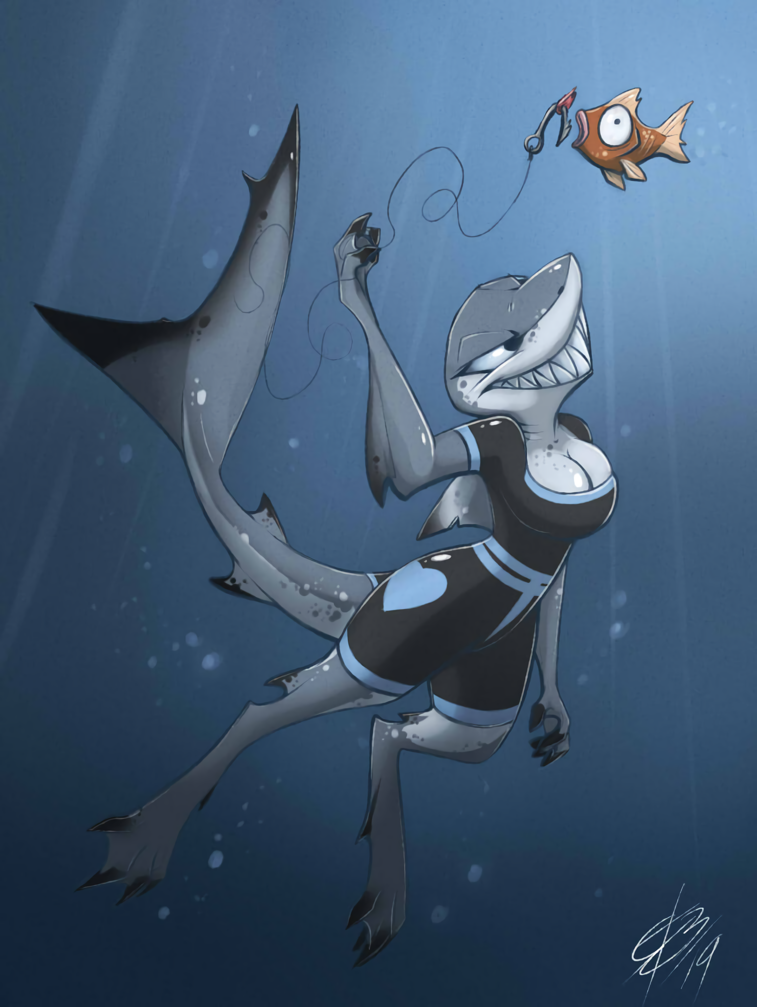 Фурри акула под водой