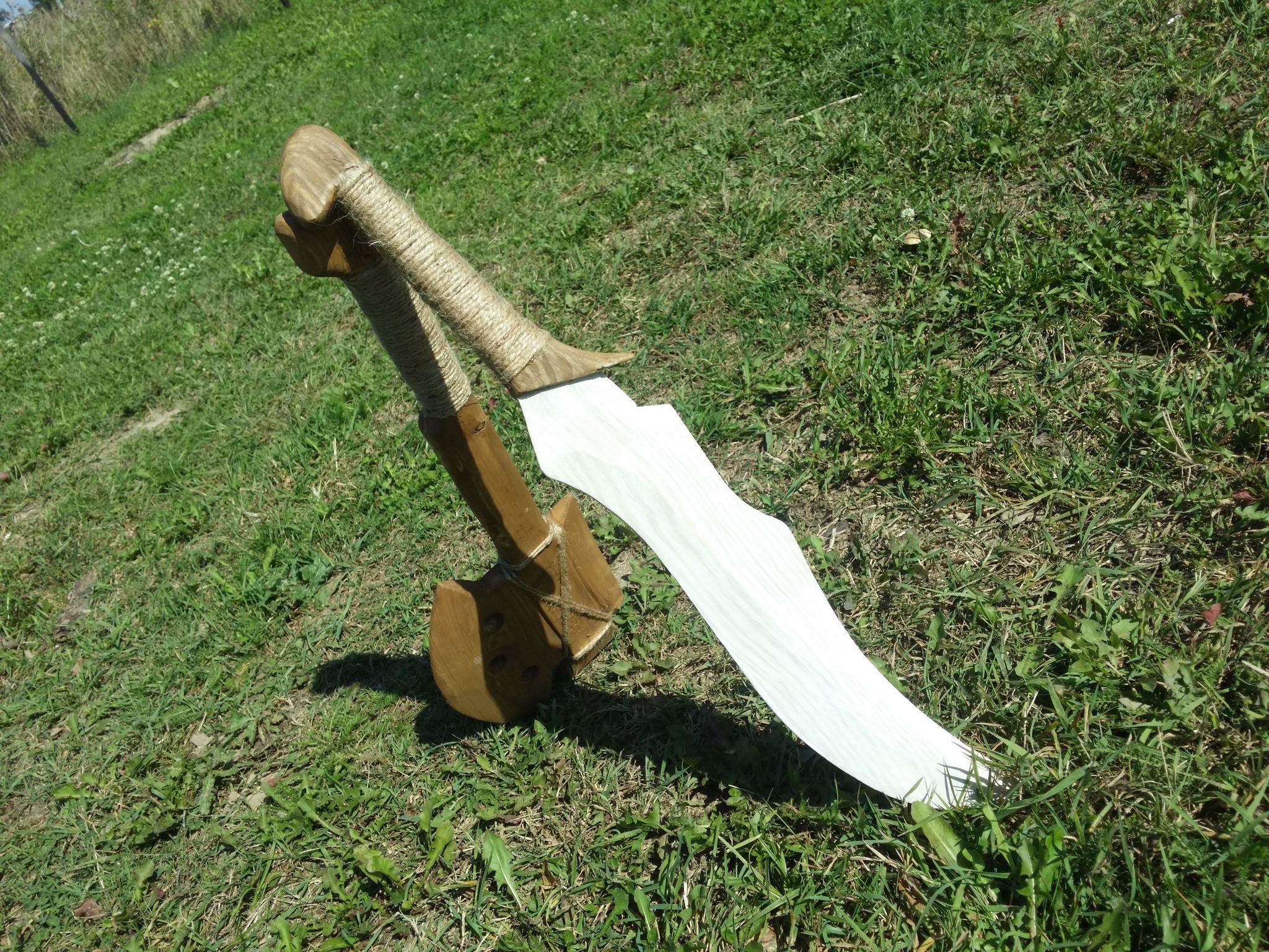 Wooden ax and more - My, Woodworking, , Boys, Longpost, Weapon