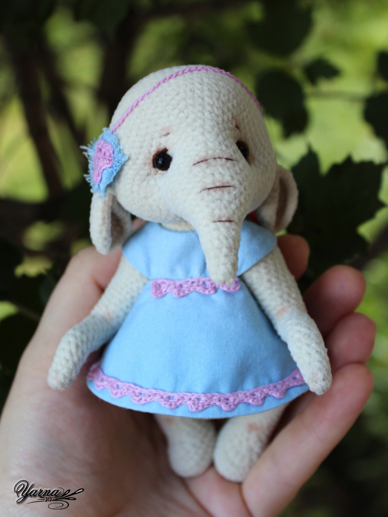 Elephant Masha - My, Knitting, Amigurumi, Needlework without process, Knitted toys, Longpost, Elephants, Hobby, Yarna