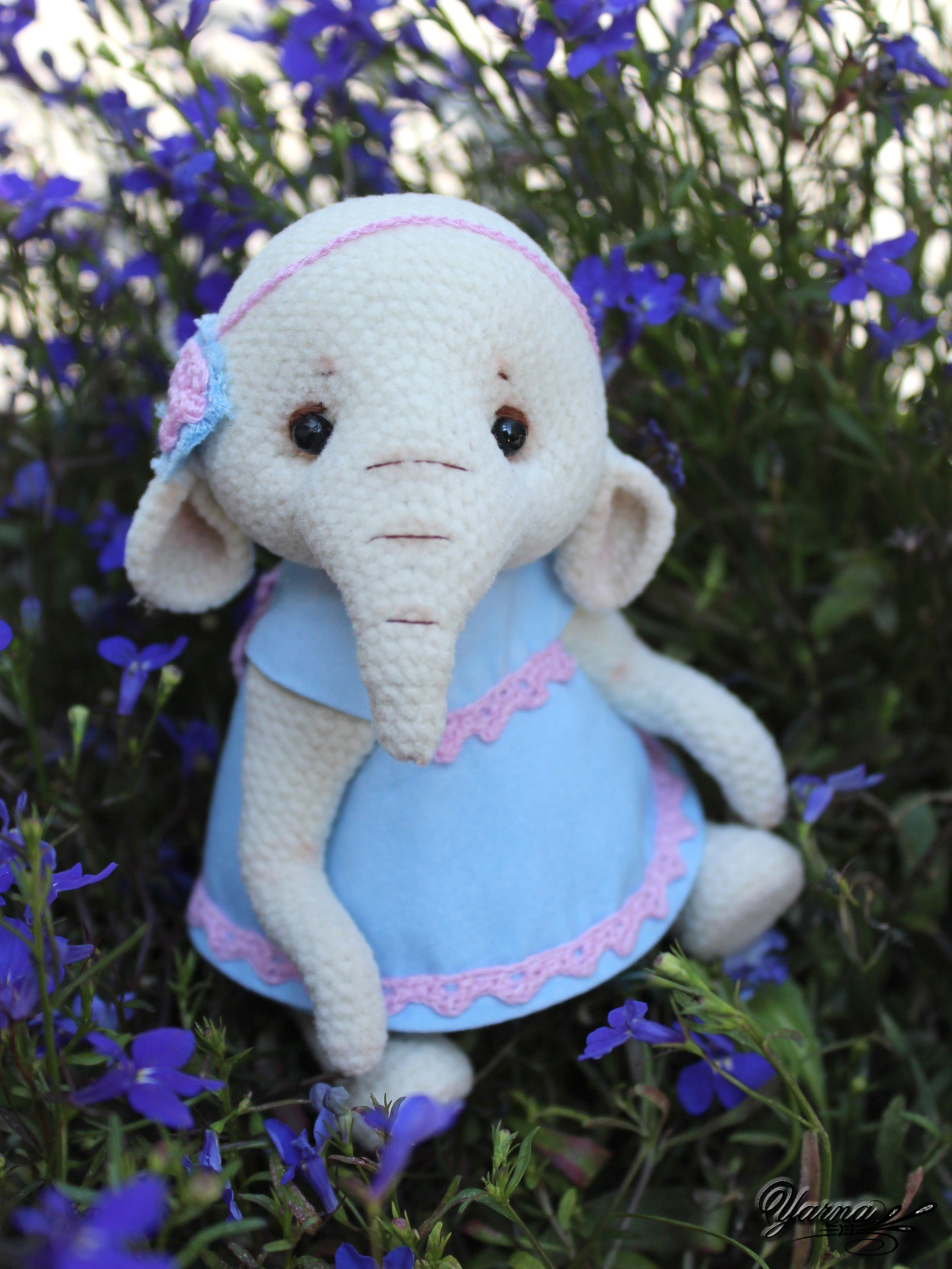 Elephant Masha - My, Knitting, Amigurumi, Needlework without process, Knitted toys, Longpost, Elephants, Hobby, Yarna