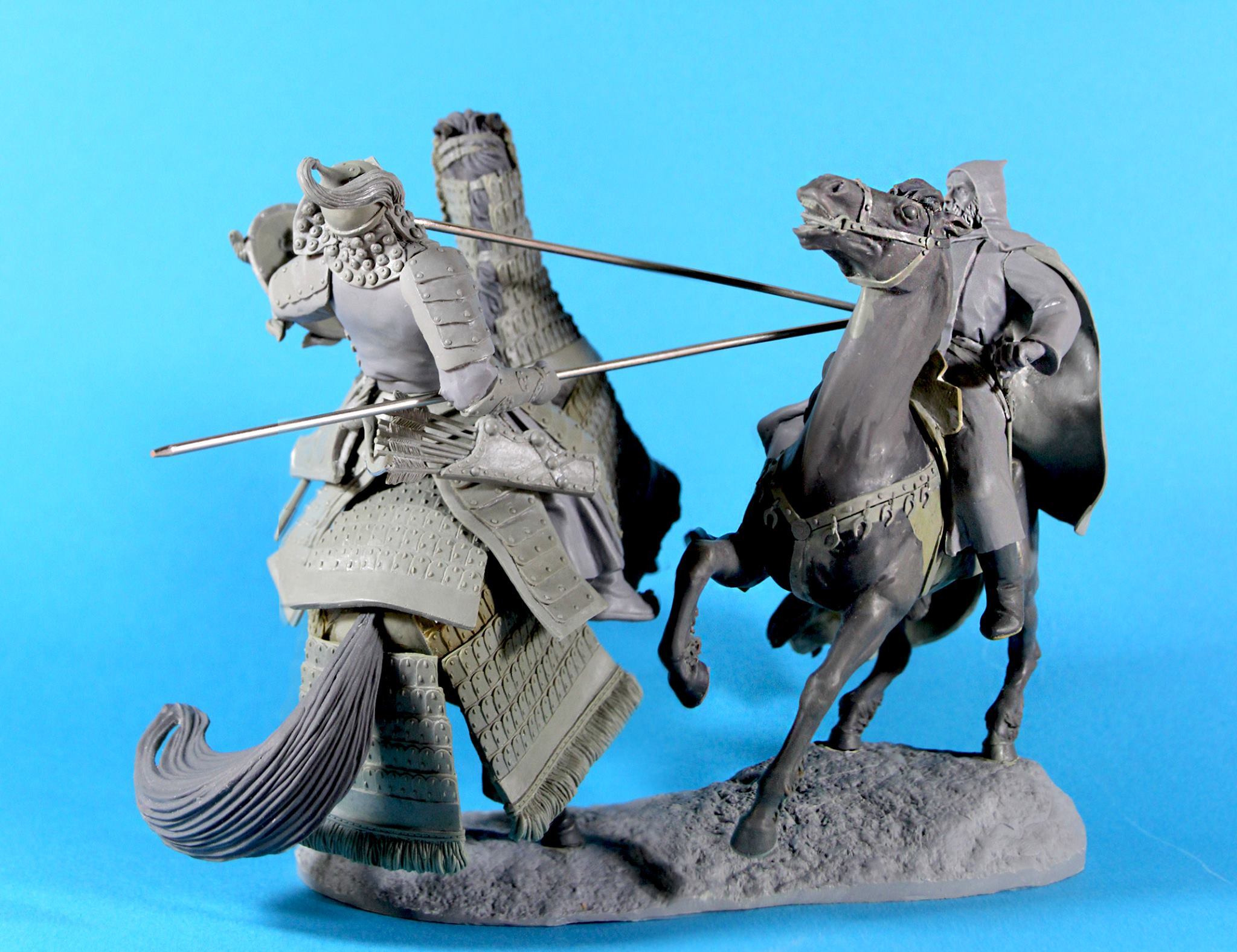 The same duel on Kulikovo. - My, Sculpture, Лепка, Duel, Enthusiasm, Creative, Middle Ages, Longpost