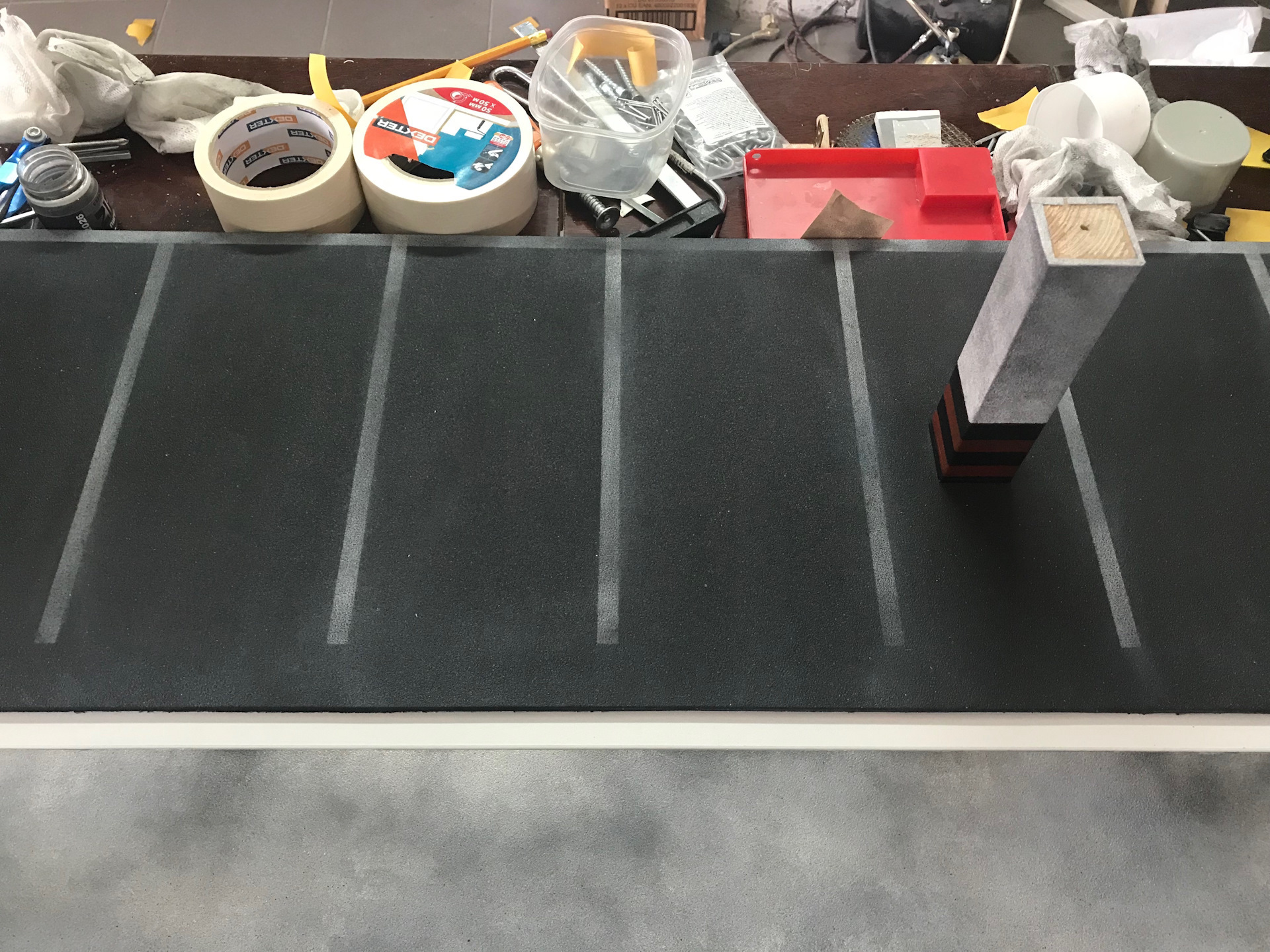 Shelf for scale models in 1/18 (Diorama of underground parking and service) - Diorama, Car modeling, Handmade, Longpost