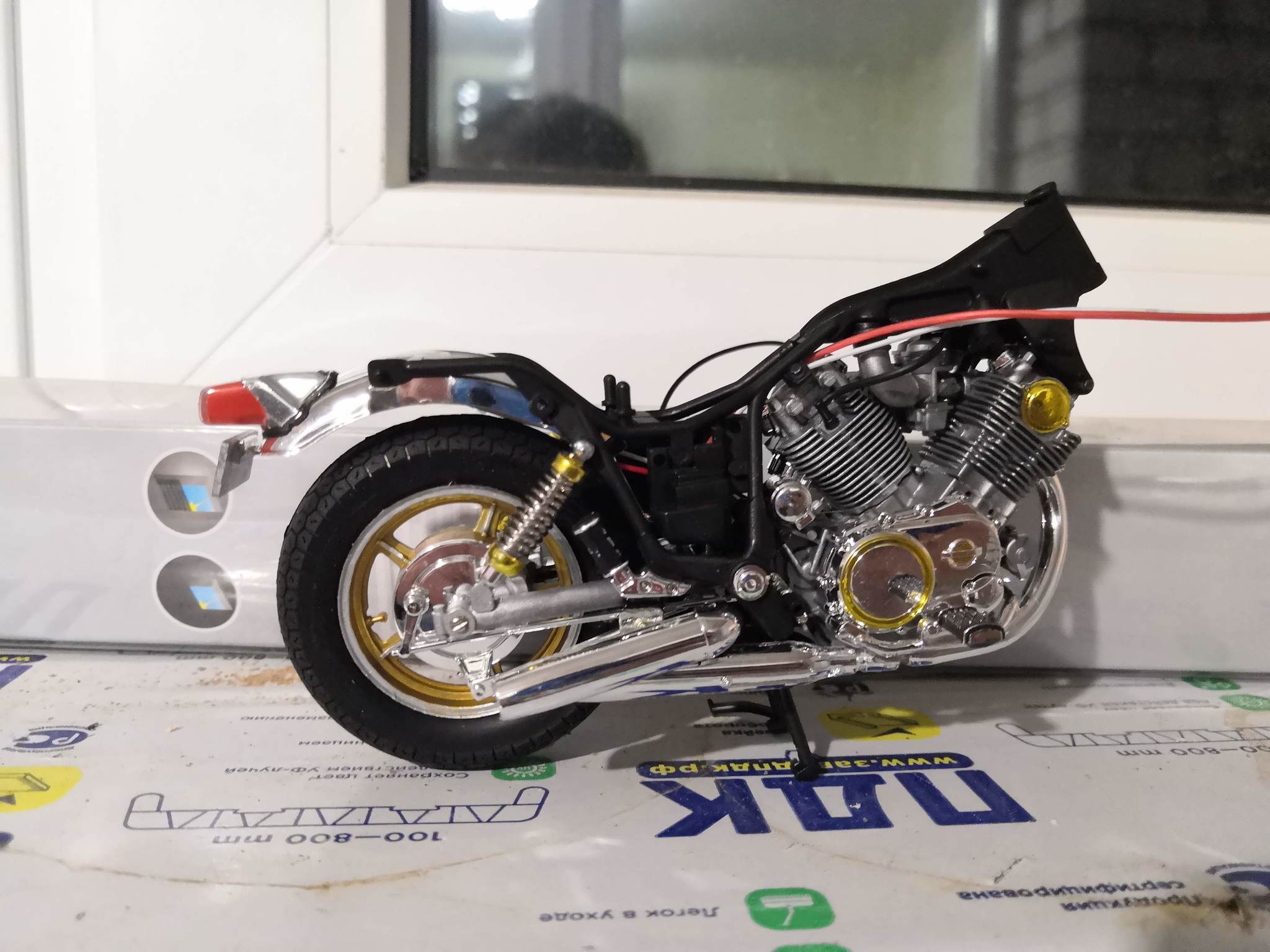 Yamaha XV1000 Virago by Tamiya. - My, Stand modeling, Motorcycles, Tamiya, Longpost, Moto