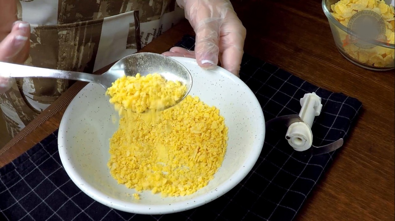 Crispy chicken in corn breading - My, With grandfather at lunch, Video recipe, Chicken recipes, Recipe, Breading, Video, Longpost