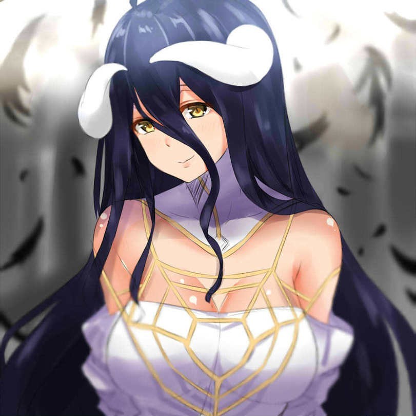 Albedo - Anime, Anime art, Art, Albedo, Overlord, A selection, Longpost