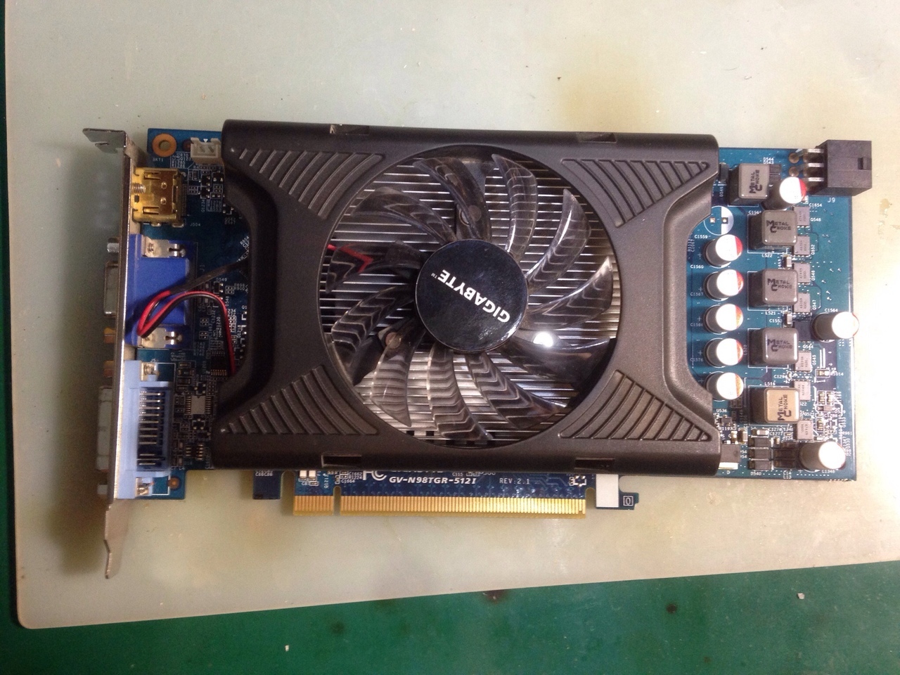 Detailed repair of an old video card 9800GT - My, Repair of equipment, Video card, , Old iron, Diagnostics, How to find a short circuit, Longpost, Short circuit