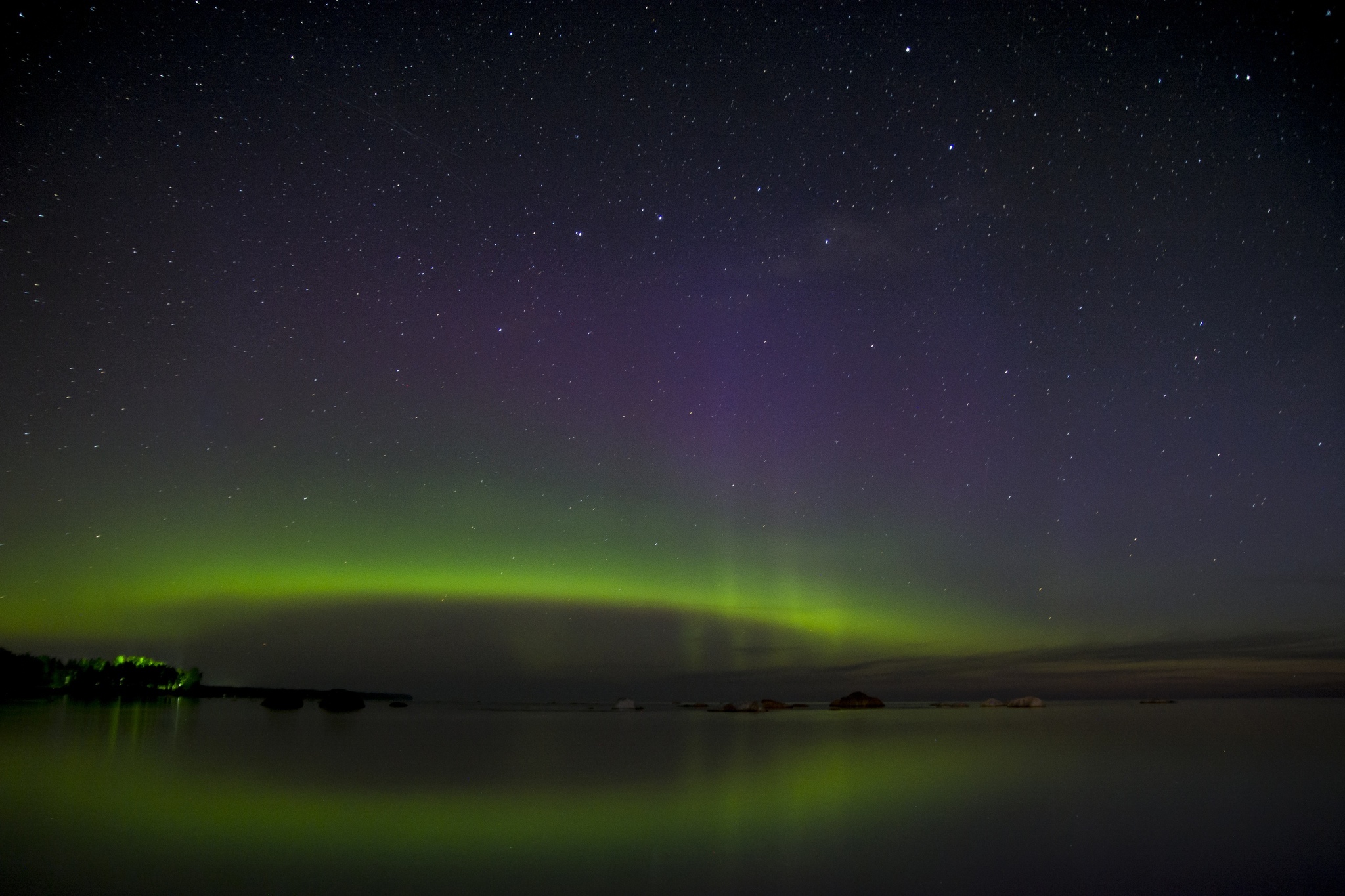 Polar lights 09/01/2019, Osinovets, Lake Ladoga - My, Polar Lights, Ladoga, Aurora borealis, Night, Starry sky, Ladoga lake, Longpost