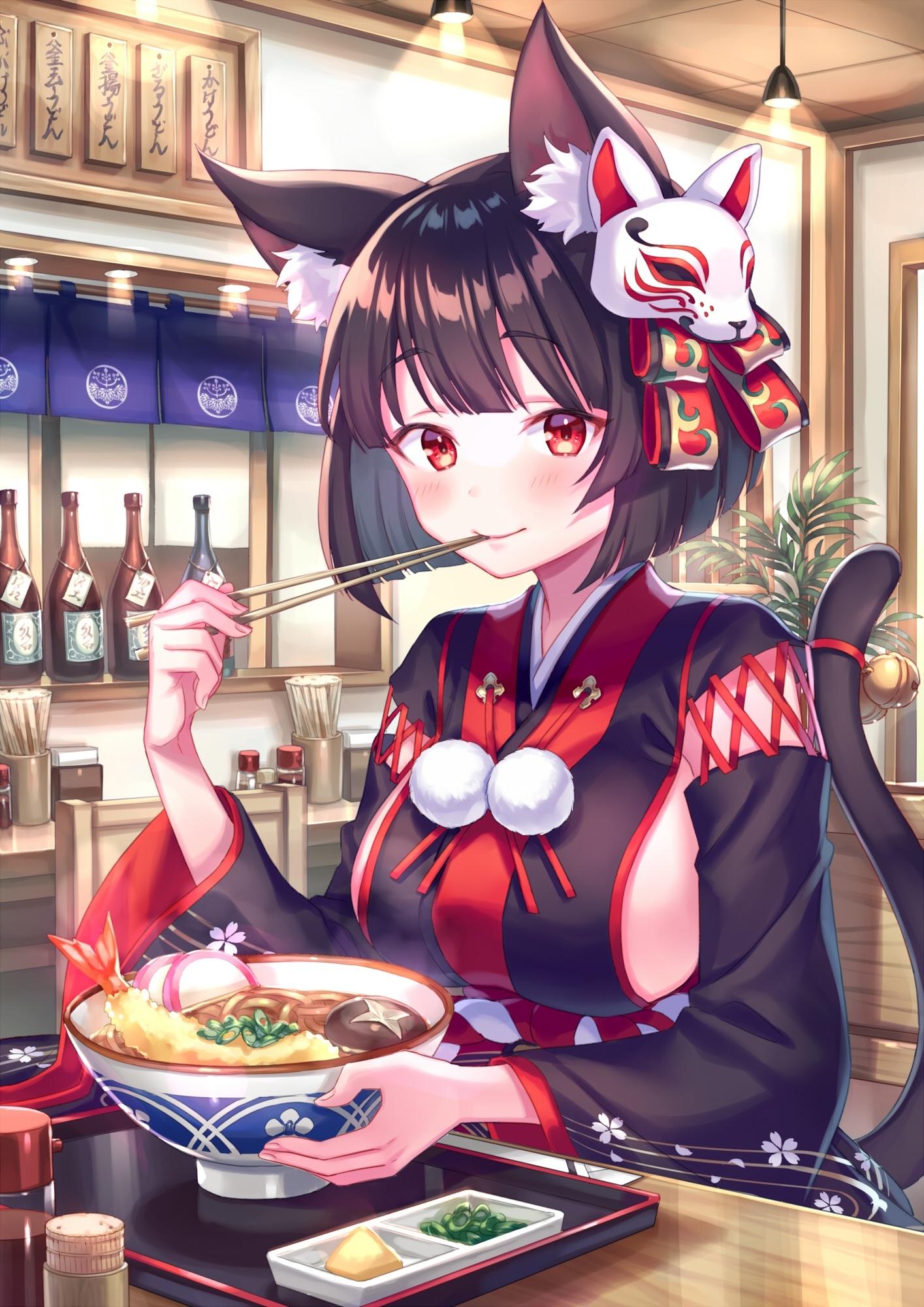 Yamashiro - Azur Lane, Yamashiro, Sugoi Dekai, Animal Ears, Anime Art, Аниме, Арт, Ужин