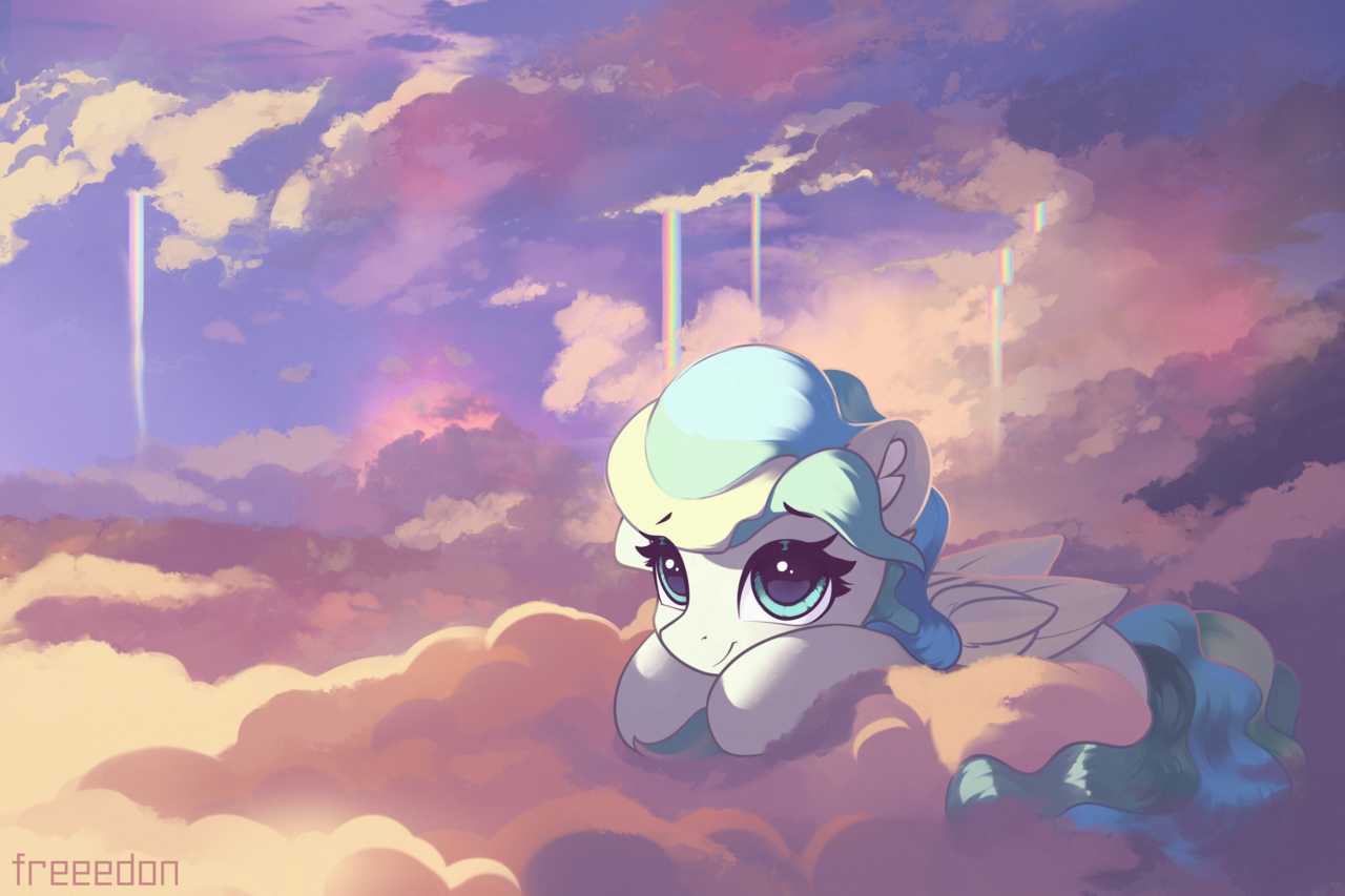 Peekaboo In Clouds - My Little Pony, Freeedon, Vapor Trail