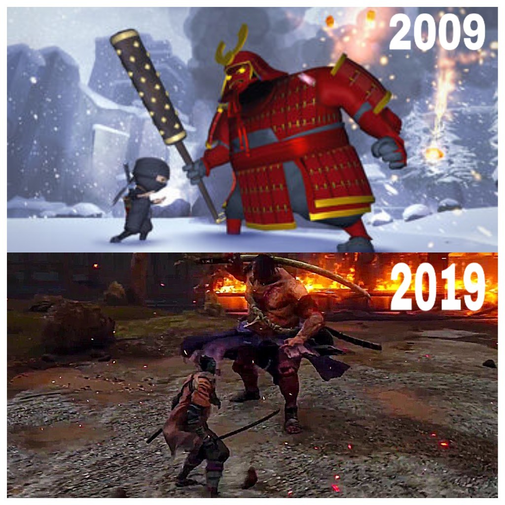 10 years challenge - Sekiro: Shadows Die Twice, Mini ninjas, 10yearschallenge, Компьютерные игры, Картинки