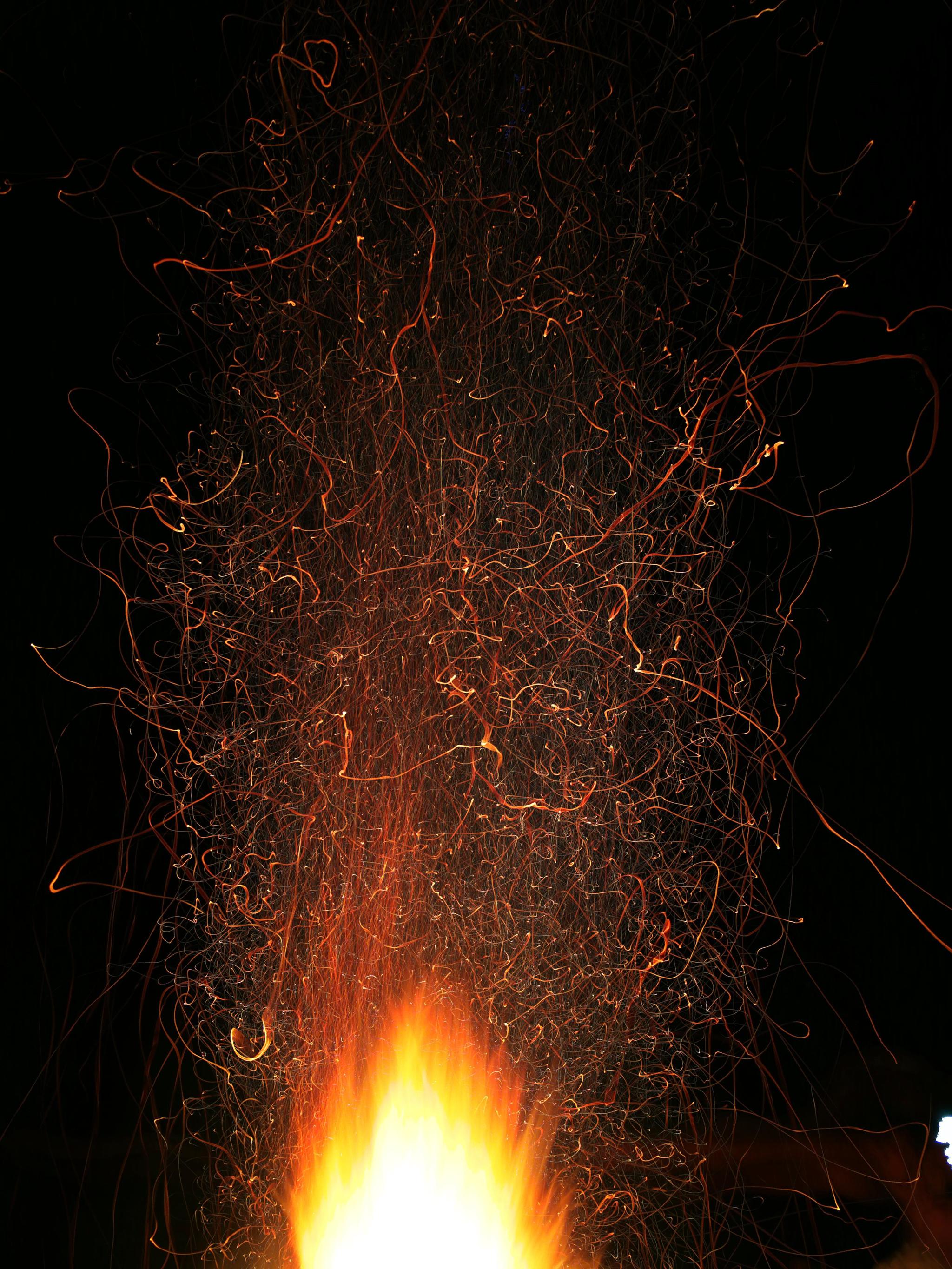 Long exposure photo of campfire - Bonfire, Long exposure, The photo, beauty, Sparks