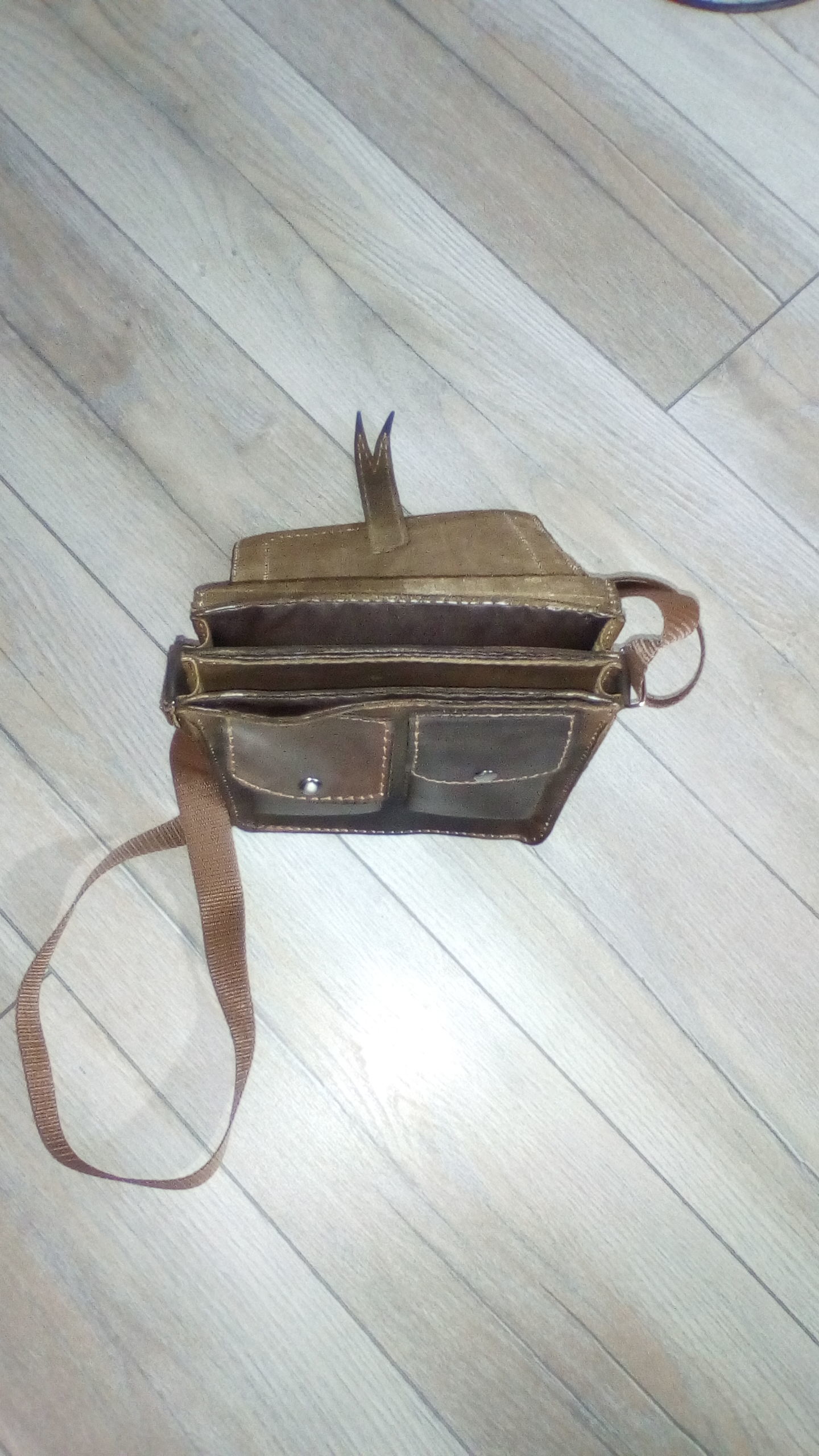 Men's leather bag - My, Needlework without process, With your own hands, Leather craft, Longpost