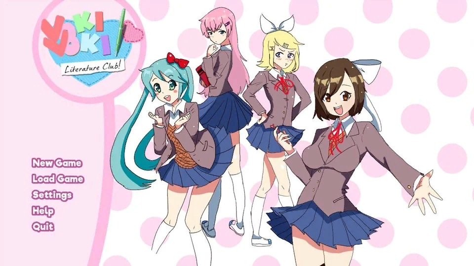 Doki doki vocaloid club - Doki Doki Literature Club, Vocaloid, Kagamine Rin, Meiko, Hatsune Miku, Megurine Luka, Anime Art