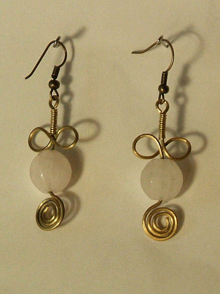 Jewelry in wire wrap technique. Earrings. - My, Needlework without process, Handmade, With your own hands, Wire wrap, Longpost