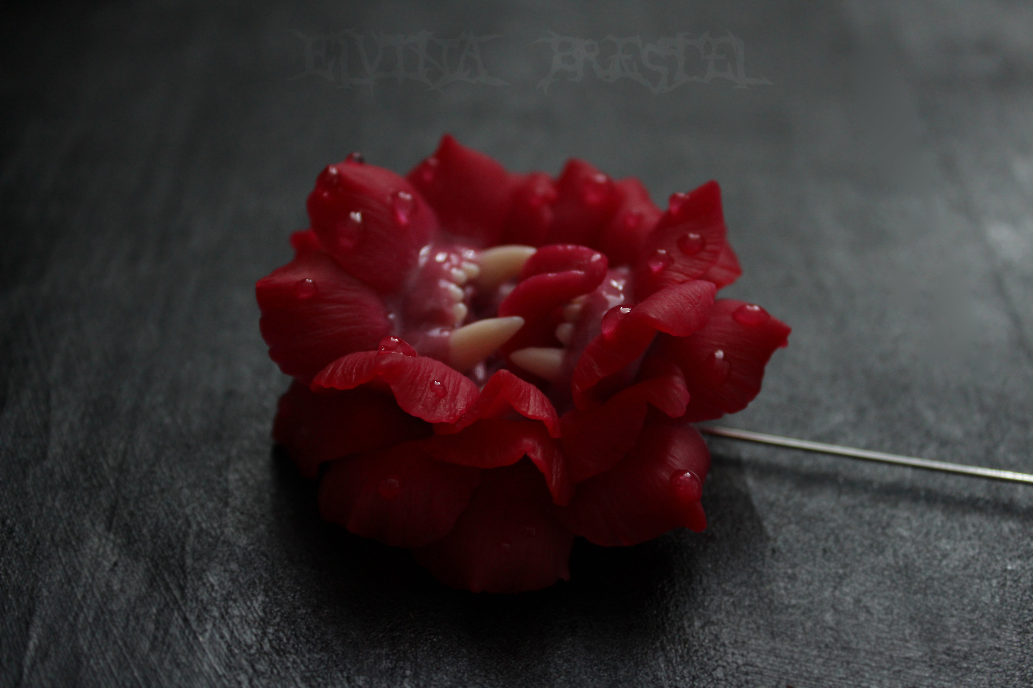 Brooch pin - My, Polymer clay, Kripota, Toothflower, Brooch, Longpost, Needlework without process