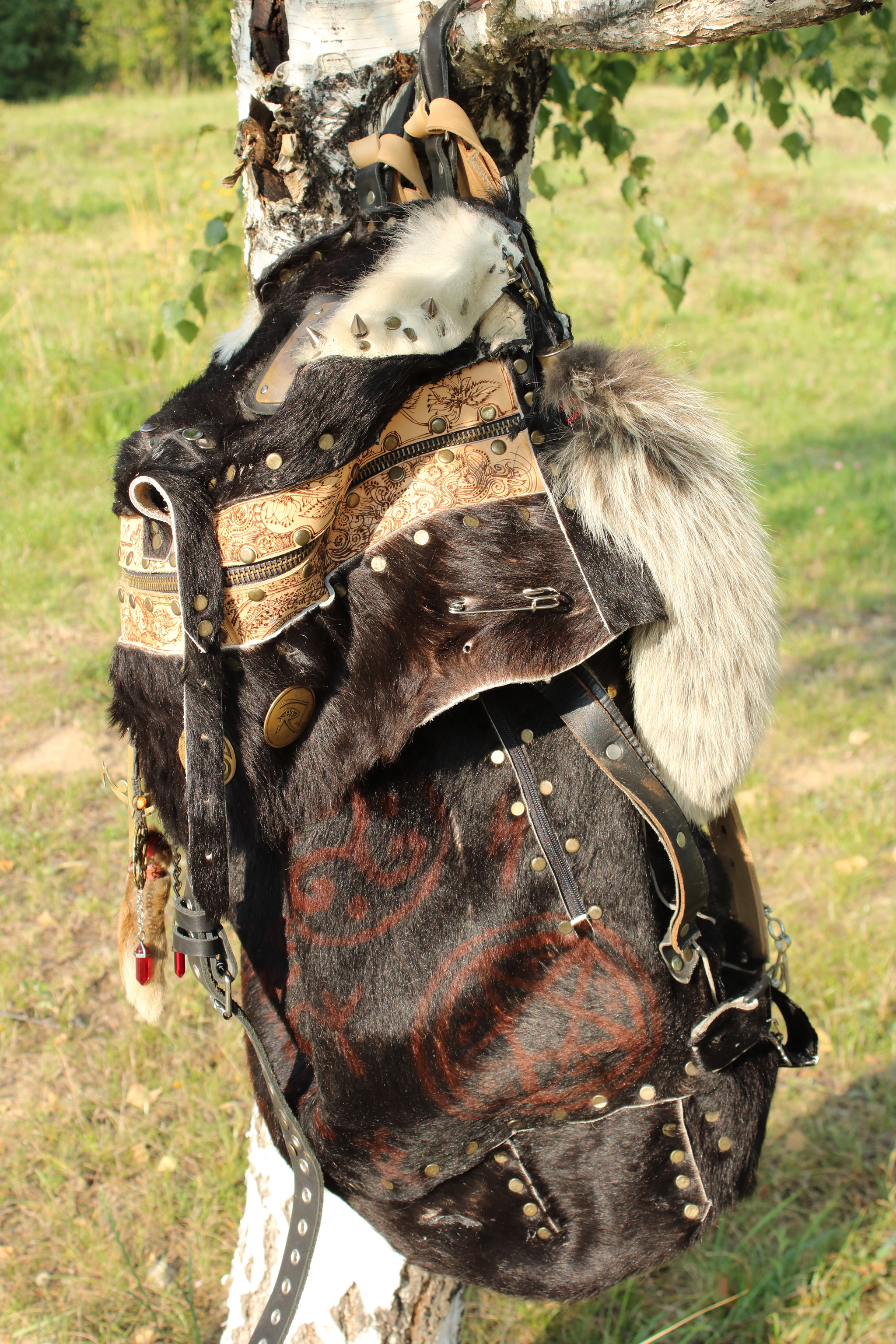 Wool backpack - My, Kai Yara, Craft, Backpack, Fur, Leather, Longpost