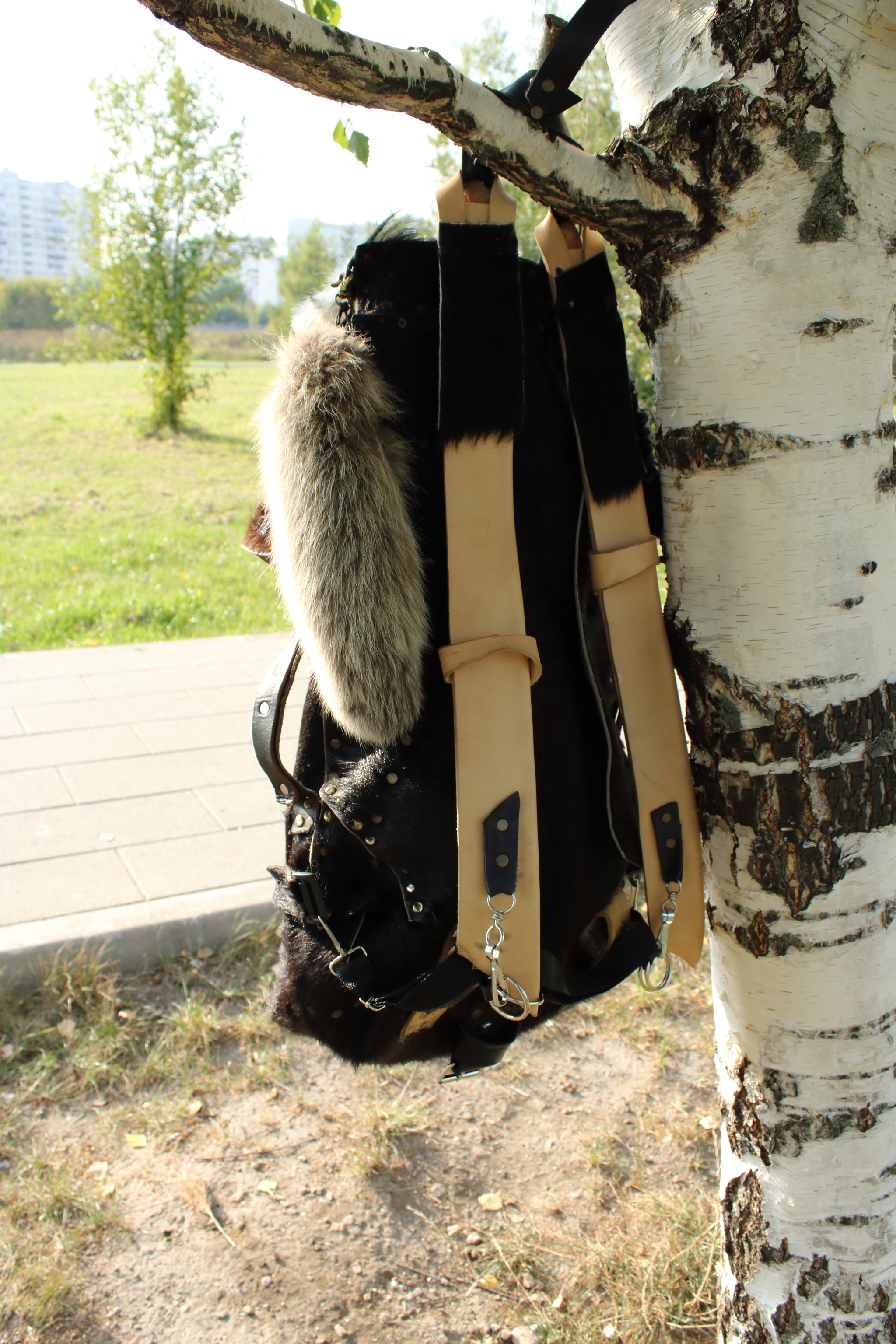 Wool backpack - My, Kai Yara, Craft, Backpack, Fur, Leather, Longpost