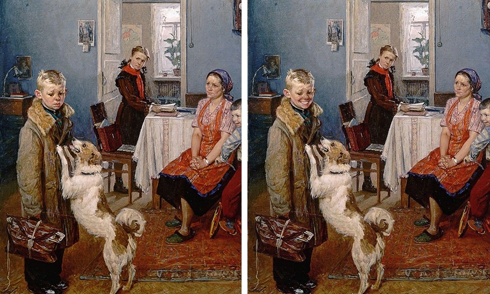 What would the paintings of Russian artists look like if their characters suddenly smiled? - Artist, Humor, Painting, Longpost