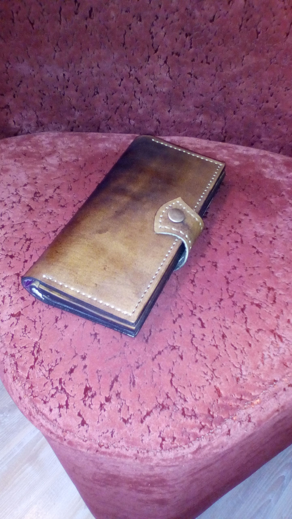 Women's leather wallet 2 - My, Leather craft, With your own hands, Needlework without process, Longpost